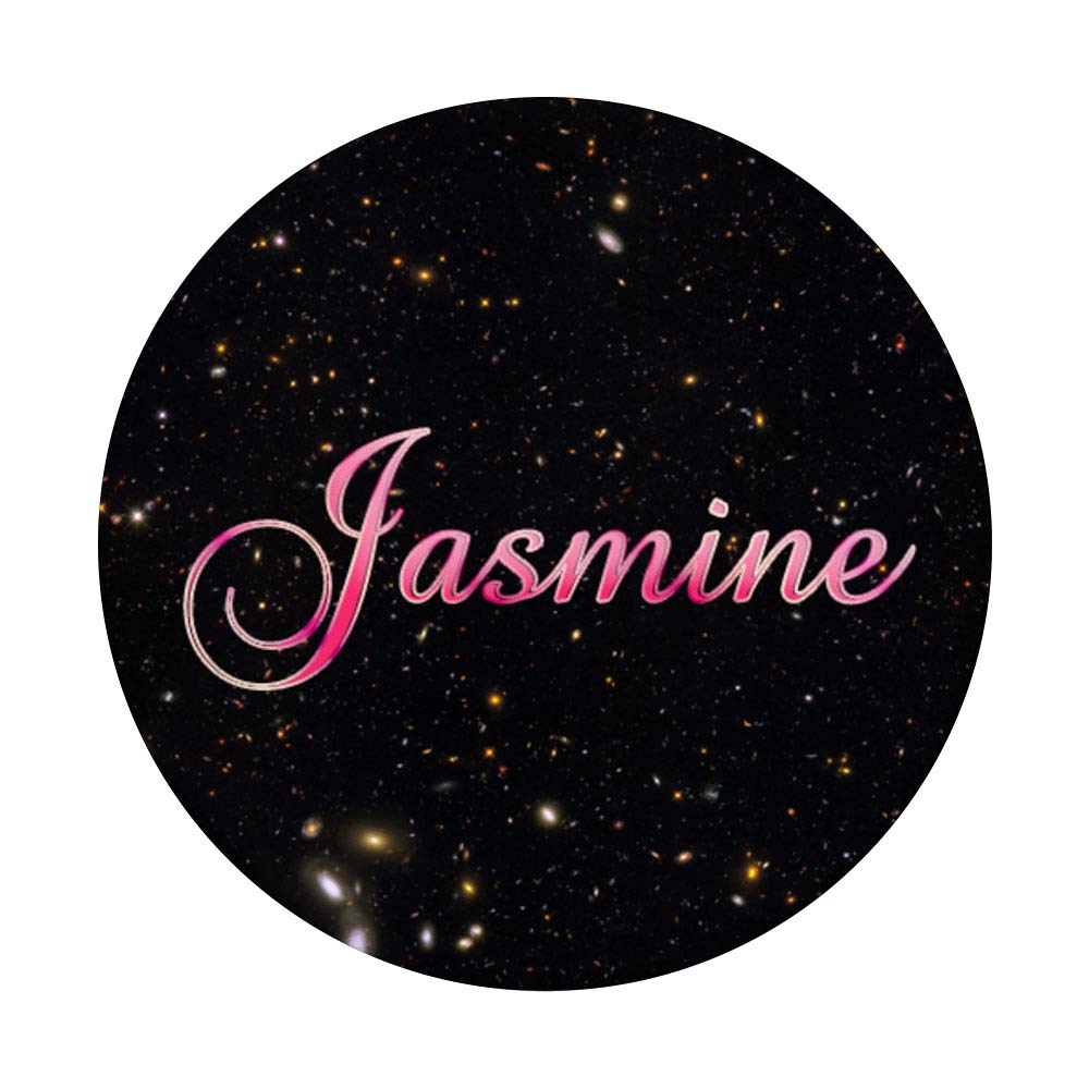Star Galaxy Space Sky & Pink Name - Jasmine PopSockets PopGrip: Swappable Phone Grip for iPhone, Samsung & Tablets | Perfect for Selfies, Gaming & Everyday Use