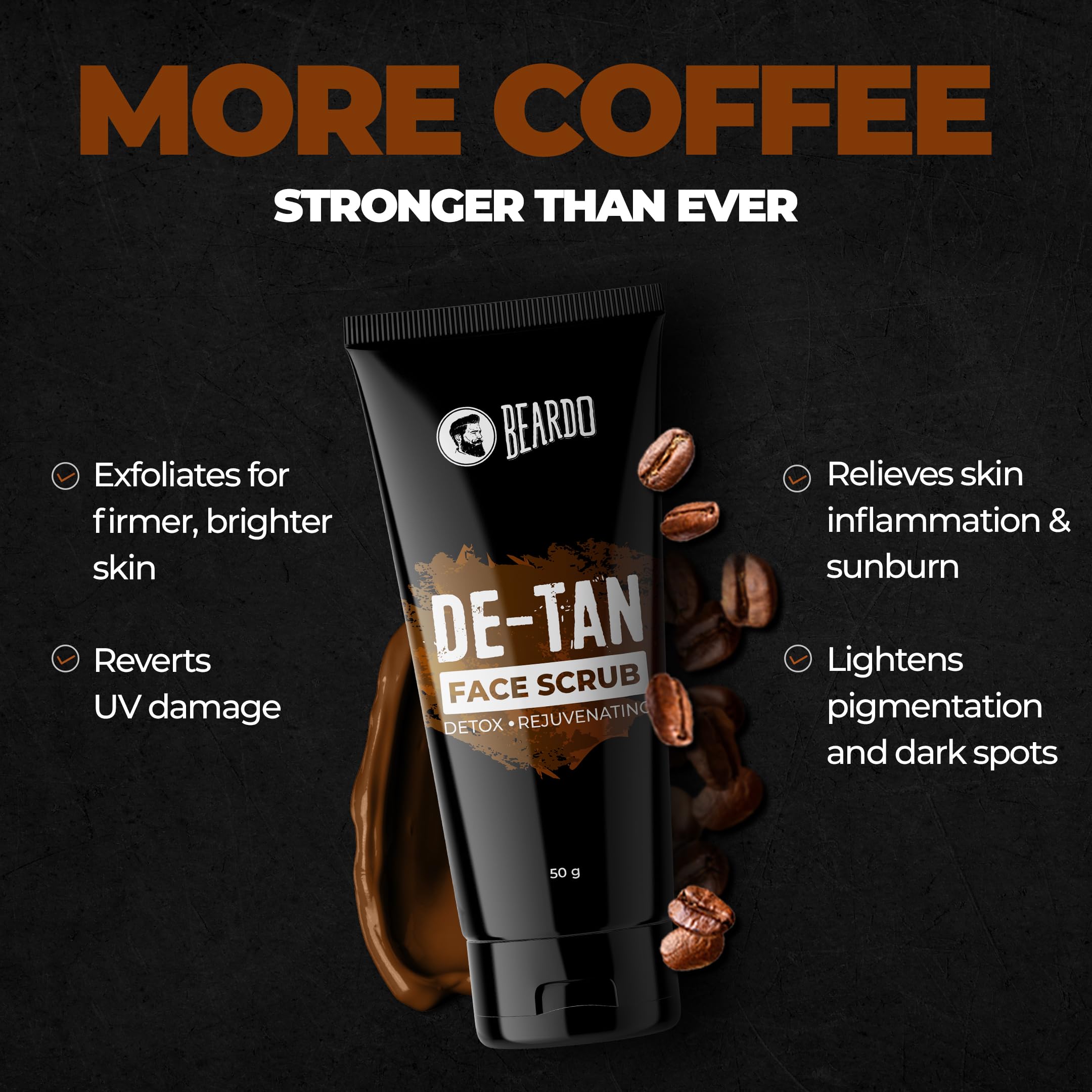 Beardo Ban the Tan Kit for Men - Detan Face Wash with Coffee Extracts & Vitamin E, Exfoliating Face Scrub - Premium Grooming Gift Set for Boyfriend, Husband | Valentine's Day, Birthday, Anniversary Present | Perfect for Daily Skincare Routine & Special Occasions