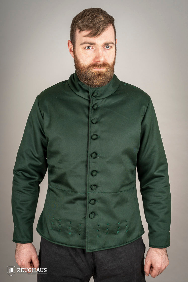 Green Arming Doublet - Medieval Renaissance Costume for LARP, Cosplay & Historical Reenactment