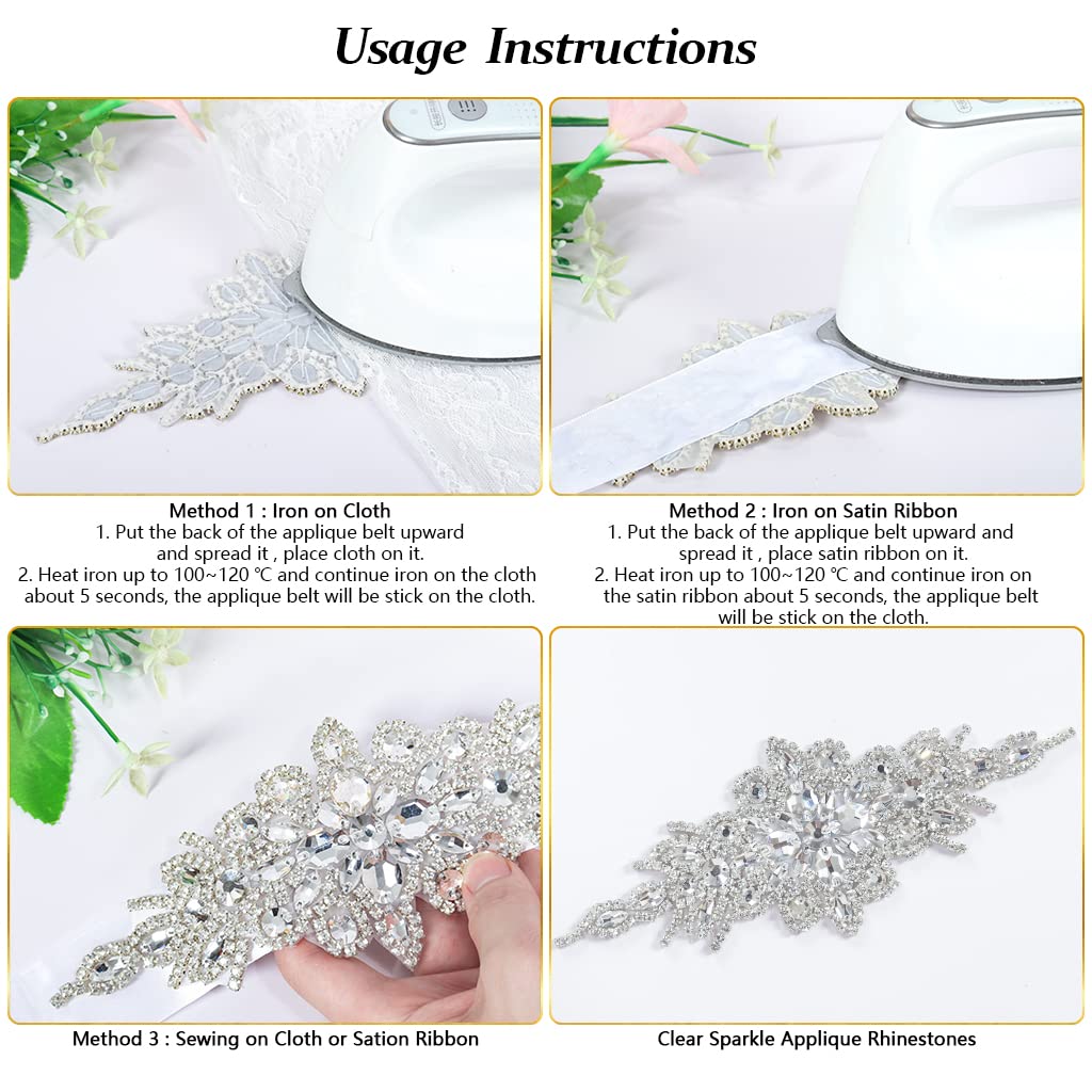 Pardecor Rhinestone Wedding Belt - Crystal Bridal Sash for Wedding Dresses, Prom & Evening Gowns - Elegant Dress Accessory for Brides, Bridesmaids & Formal Events