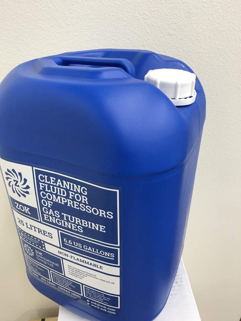 ZOK27 Gas Turbine Compressor Wash Fluid - 6.6 Gallon Pail - Industrial Cleaning Solution for Jet Engines & Power Plants