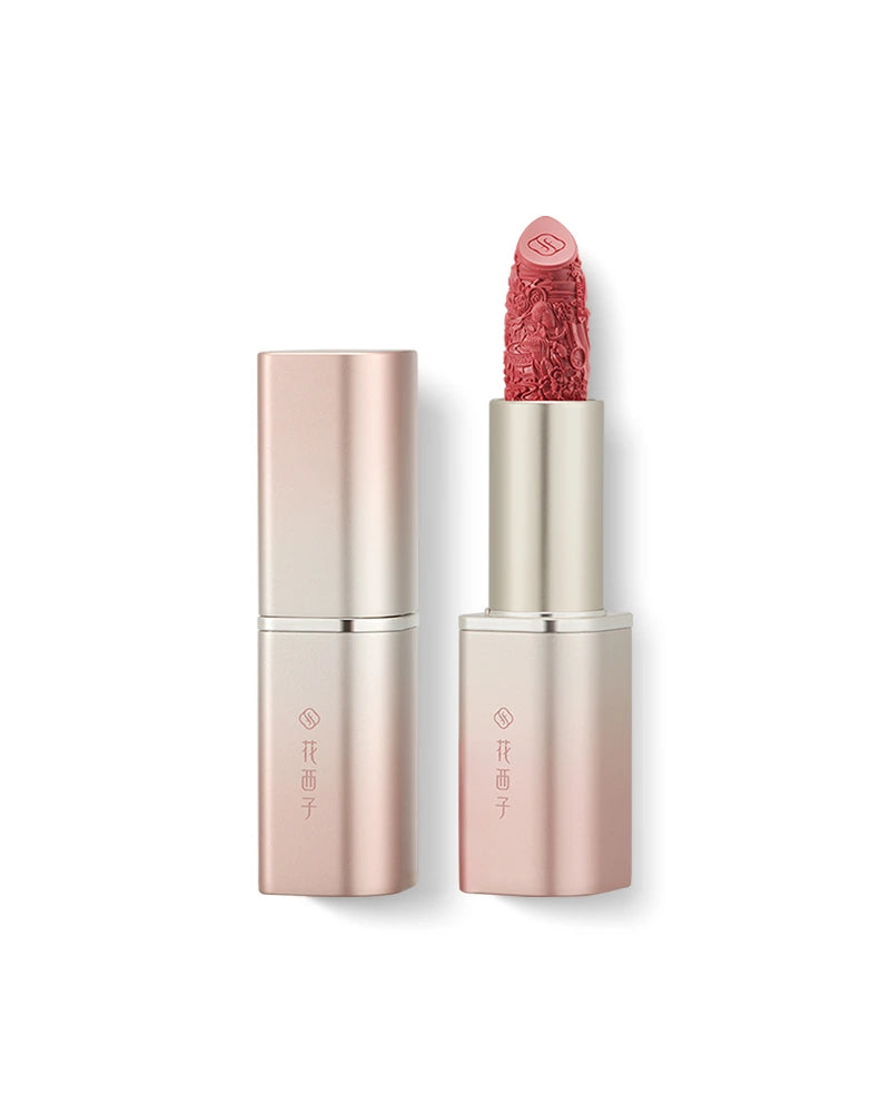 Blooming Rouge Engraved Lipstick - Long Lasting Matte Lipstick with Floral Design, Vegan & Cruelty Free - Perfect for Date Night, Parties & Special Occasions