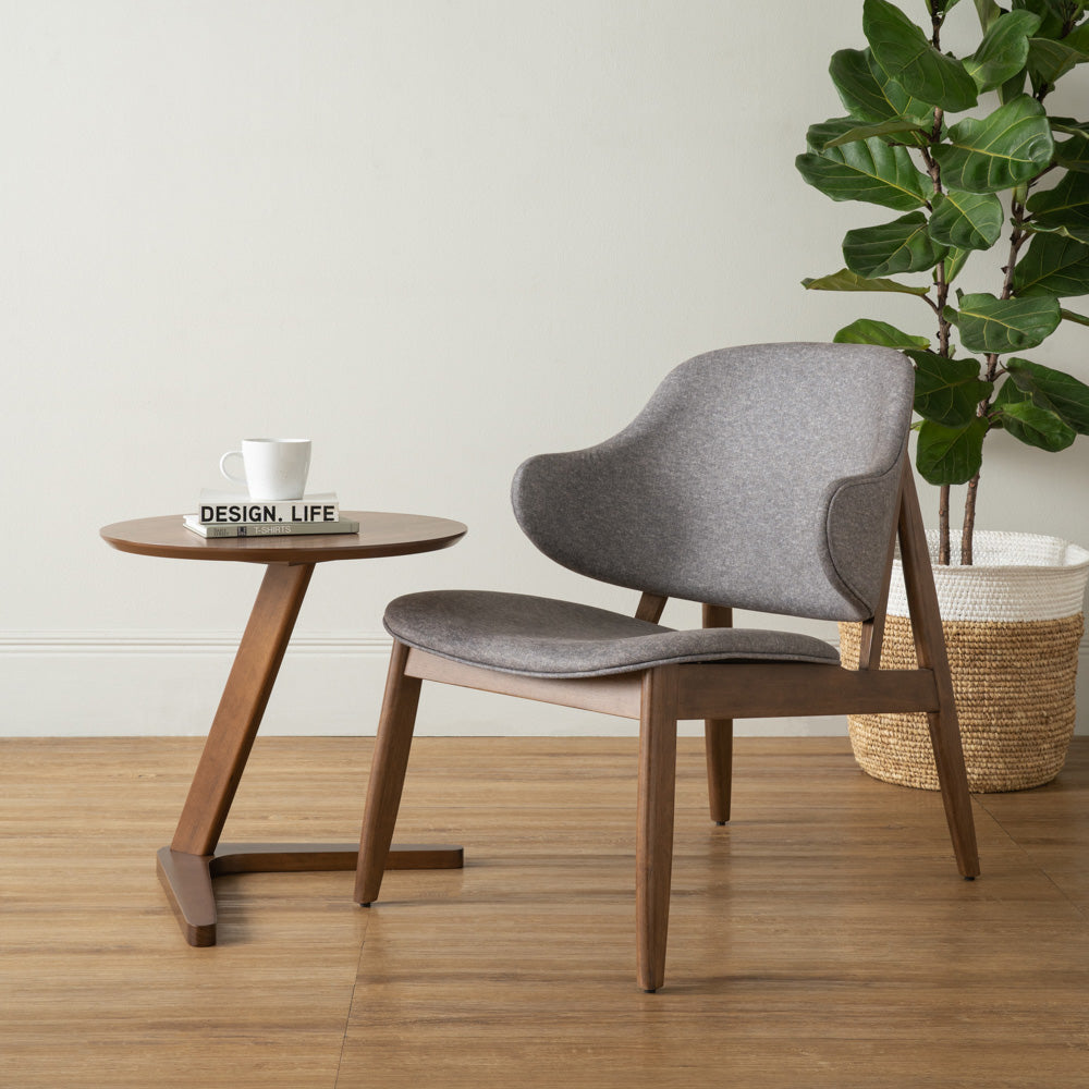 TRIS Side Table - Solid Walnut Wood End Table for Living Room, Bedroom & Office - Modern Nightstand with Storage Shelf - Perfect for Small Spaces & Home Decor