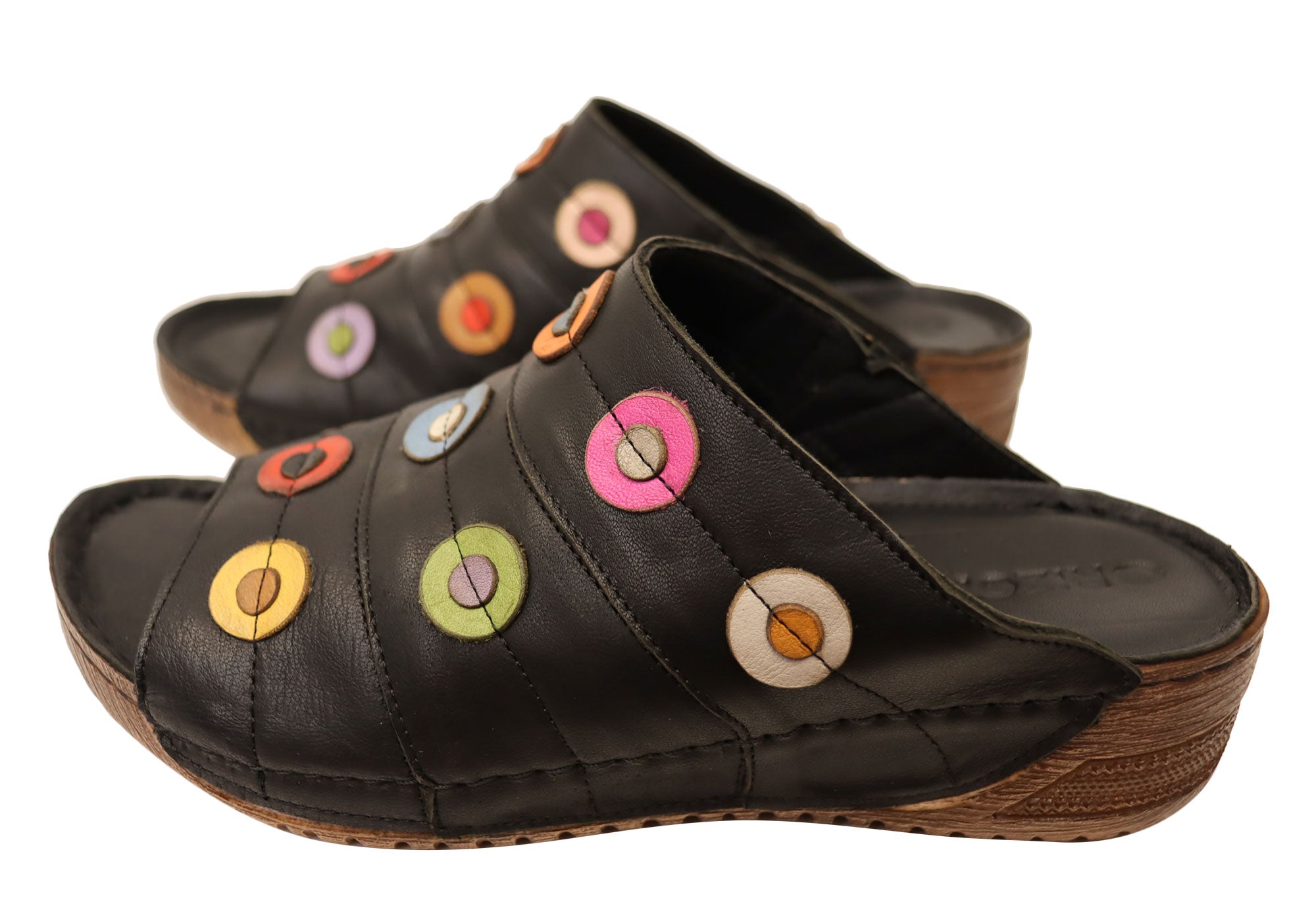 Orizonte Passion Women's Comfortable Leather Slides Sandals - European Style for Casual Wear, Beach, and Home Relaxation
