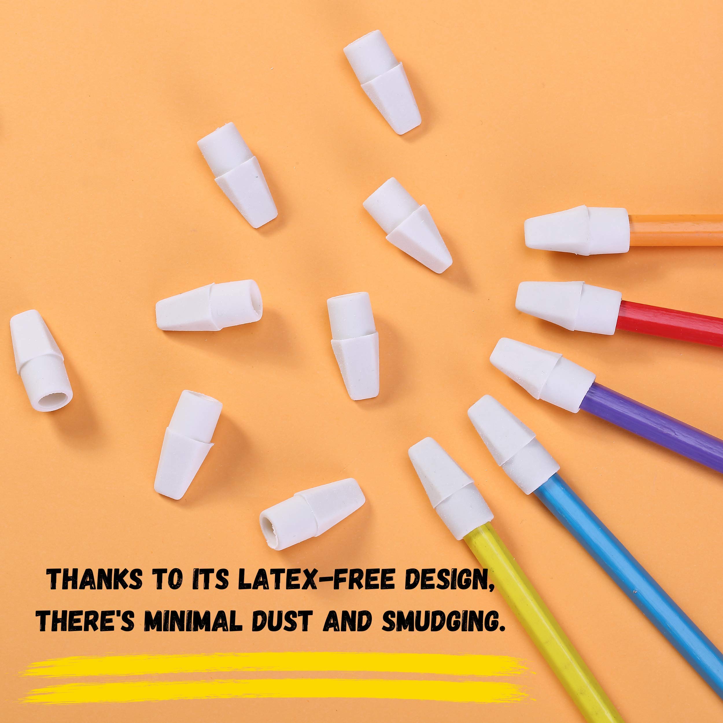 Mr. Pen White Pencil Erasers 120pc - Pencil Top Eraser Caps for School & Office