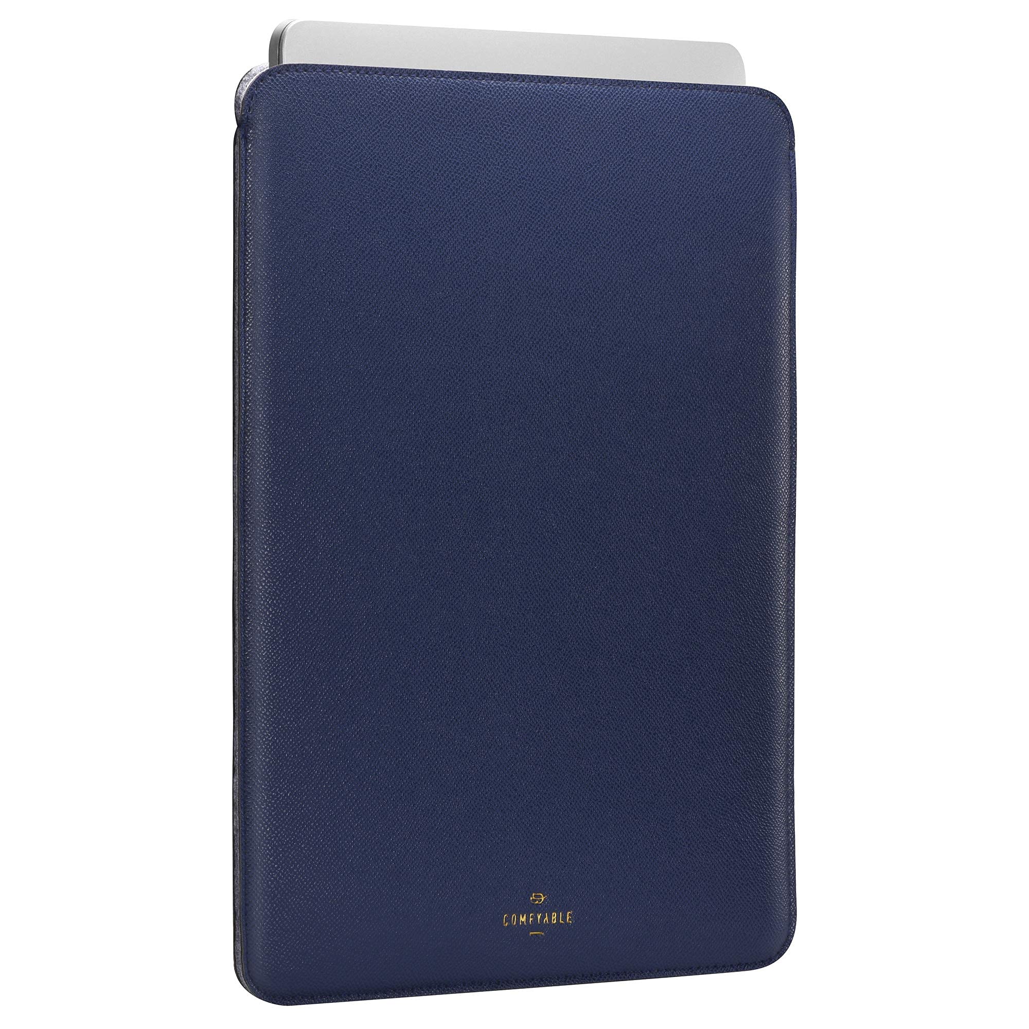 Premium 13 Inch Laptop Sleeve for MacBook Air M4 2025-2018 & MacBook Pro M2 2022 M1 2020-2016 - Faux Leather Protective Case in Midnight Blue - Perfect for Travel, Office & School Use
