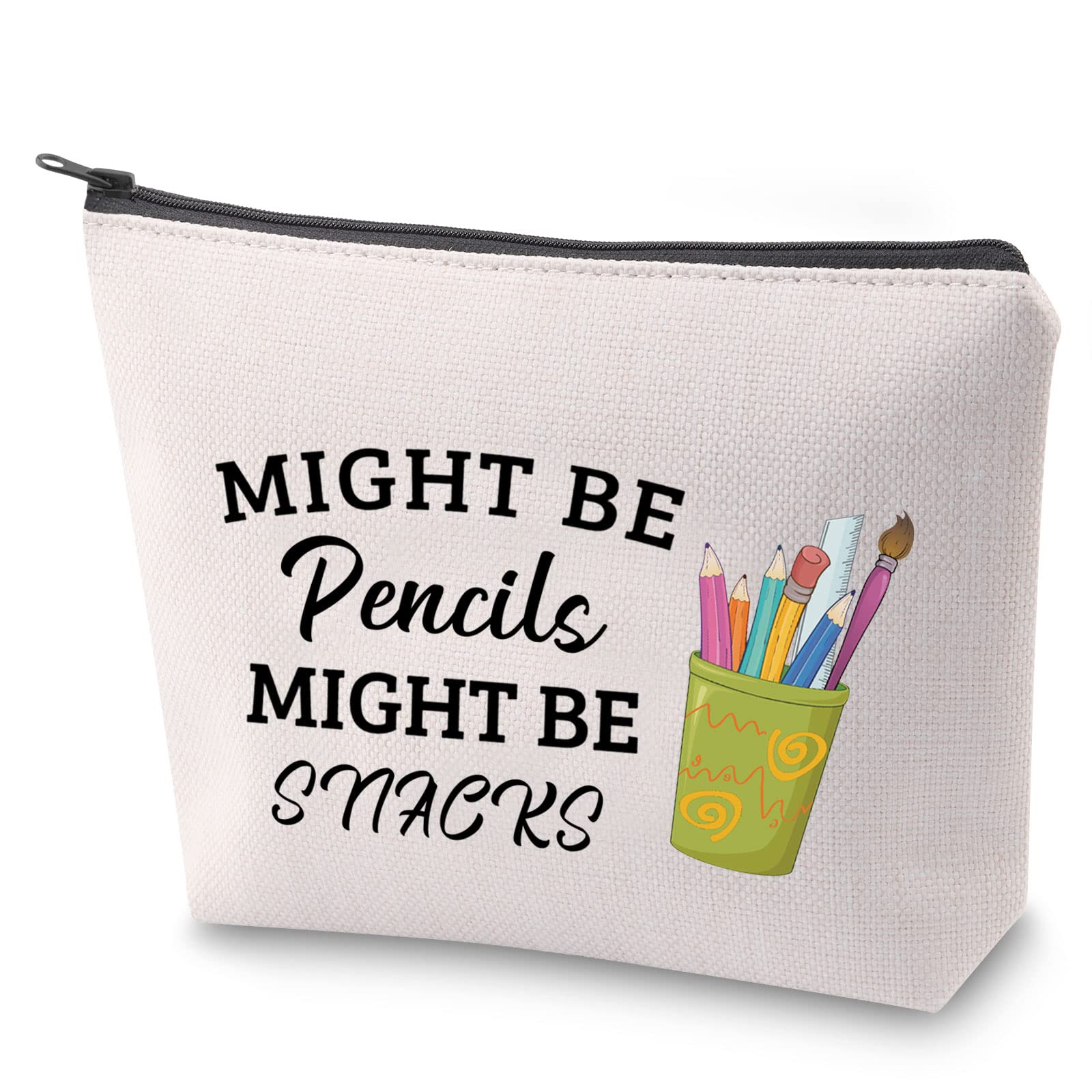 ZJXHPO Counselor Teacher Survival Kit - Pencil & Snacks Zipper Pouch, Makeup Bag for Women - Perfect for School, Work & Travel Essentials