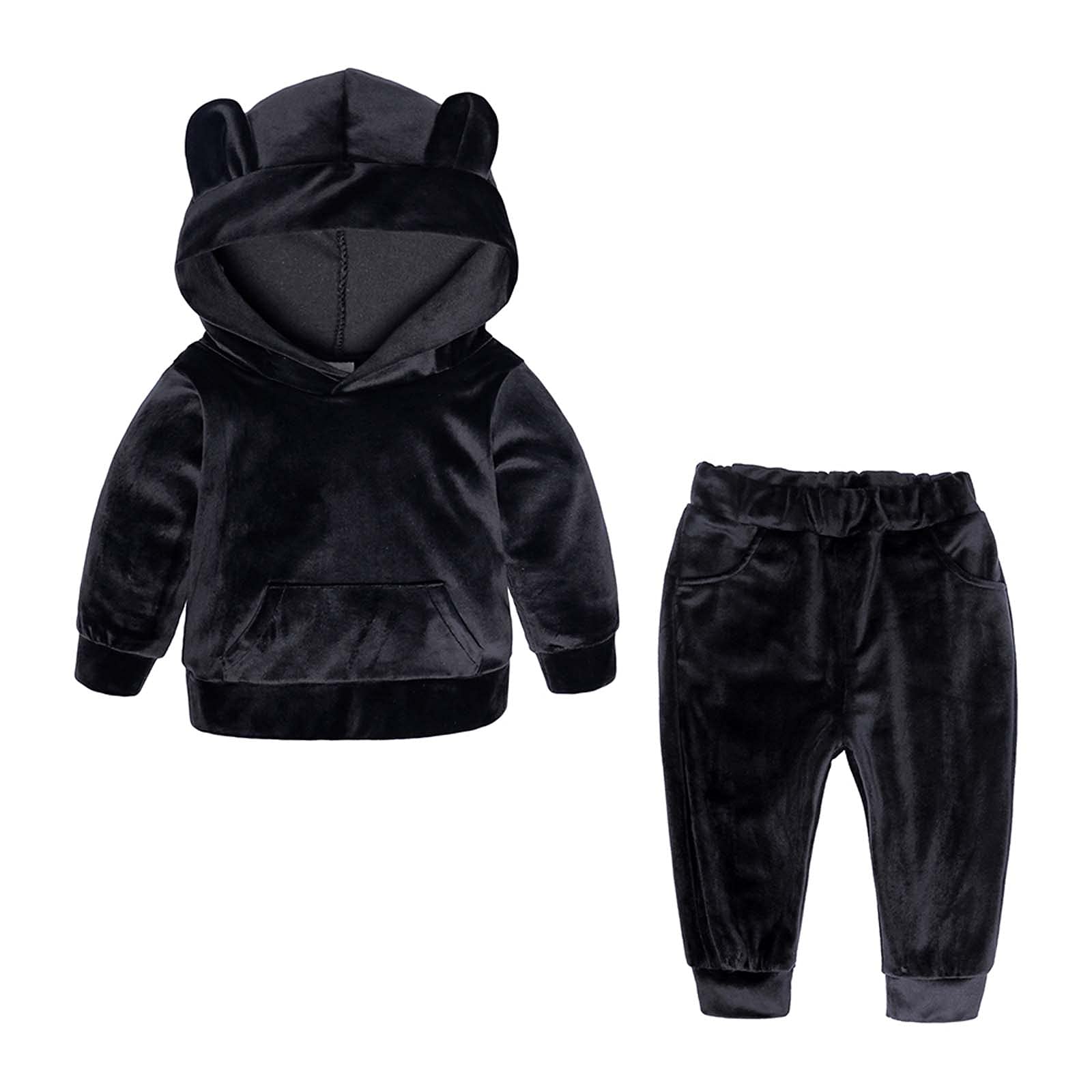 **Baby Boys' Long Sleeve Hoodie & Sweatshirt Set - Cute Bear Outfit for Toddlers & Infants - Soft & Cozy for Playtime, Outings & Photos**