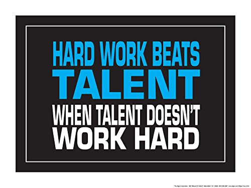 ALGRA Motivational Poster 18x24 - Hard Work Beats Talent - Office & Gym Decor