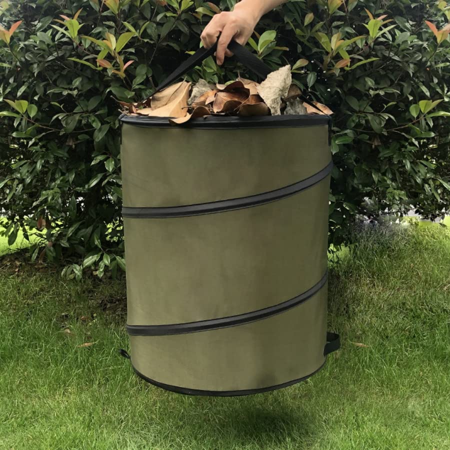 Collapsible Trash Bag - Portable Pop-Up Garbage Can for Garden, Camping & Outdoor Use - Foldable Leaf & Grass Collection Bin (34cm x 40cm) - Ideal for Yard Waste, Picnics & Home Organization