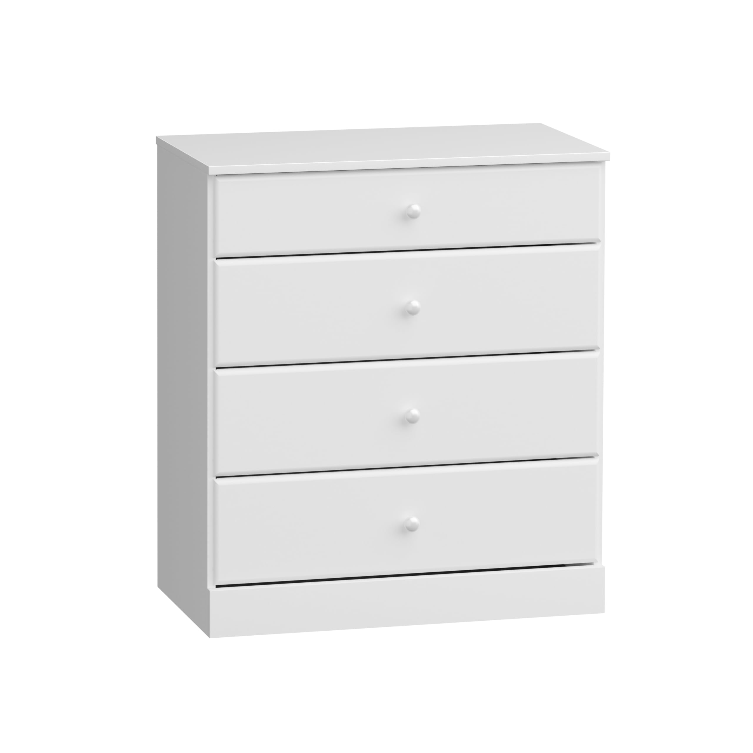 Prepac Astrid 4-Drawer Dresser for Bedroom - White Modern Chest of Drawers 18.25