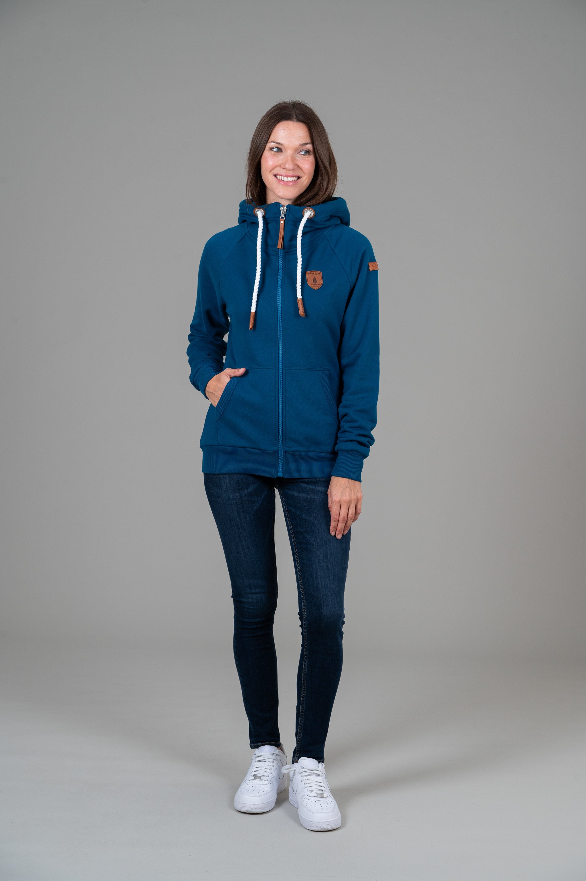Hera Real Teal Full Zip Hoodie for Women - Soft Fleece Pullover with Pockets, Lightweight Casual Jacket for Outdoor Activities, Running, Travel & Lounge Wear