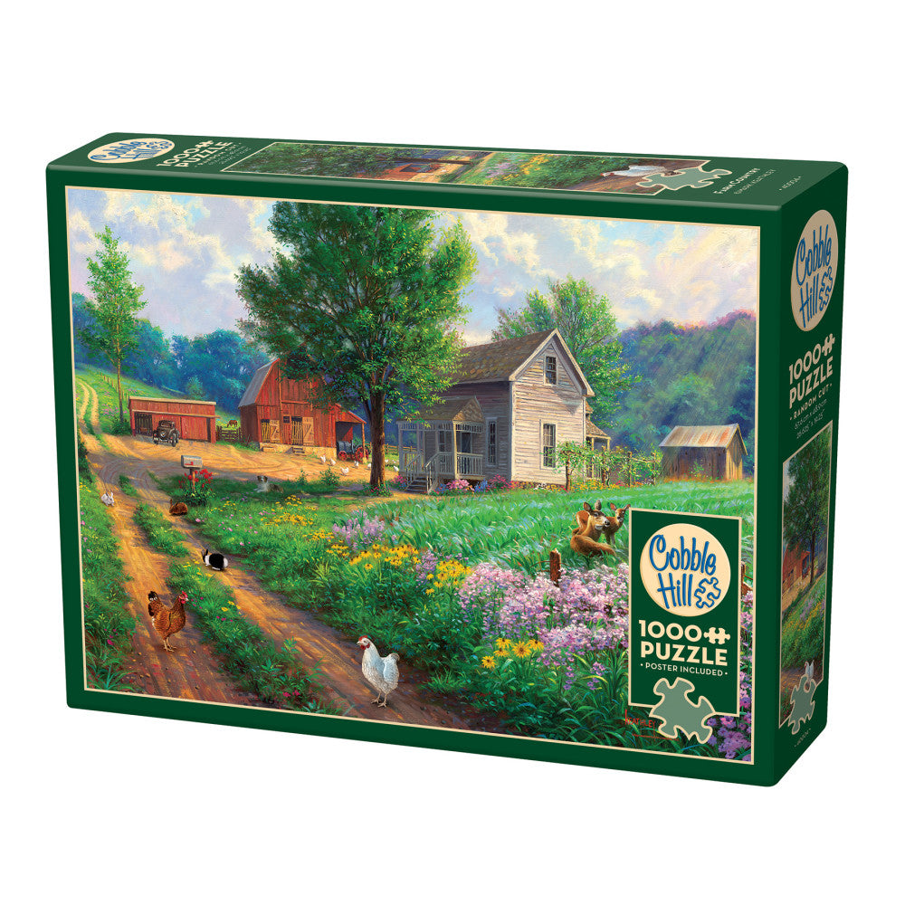 Cobble Hill Country Farm 1000 Piece Jigsaw Puzzle - Eco-Friendly Materials for Adults & Families - Perfect for Relaxation, Home Decor & Gift Giving