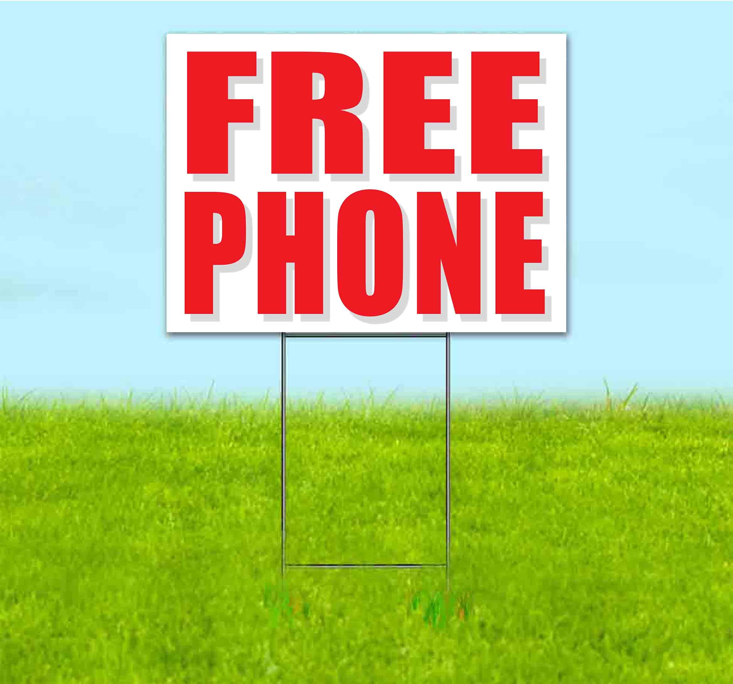 18x24 Inch Free Phone Yard Sign with Metal Step Stake - Advertising Bandit Signs, Bulk Discounts & Multi-Packs - Perfect for Political Campaigns, Real Estate Marketing & Local Business Promotion (Made in USA)
