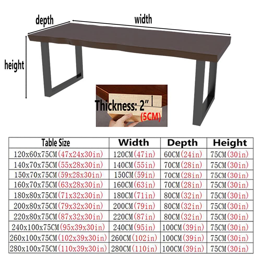 Modern Industrial Solid Wood Dining Table - 140X70X75CM, Home Office Kitchen Conference Computer Desk, Multi-Purpose for Dining, Working & Entertaining - Perfect for Small Spaces & Modern Interiors
