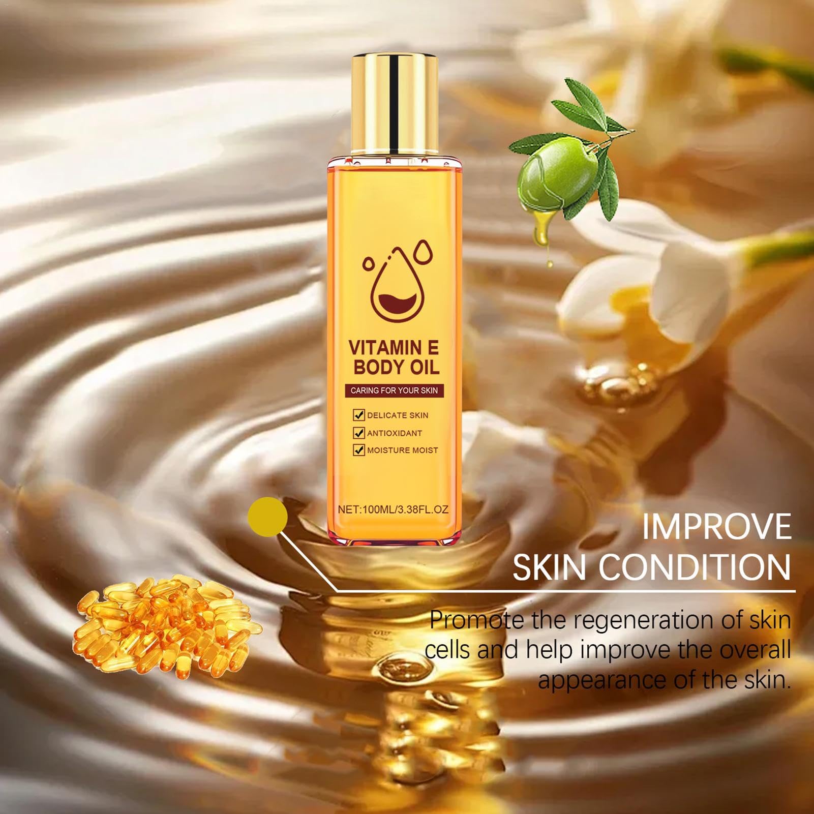 Organic Body & Face Oil - 100ml Natural Moisturizing Skincare for Hydration & Relaxation - Nourishing Oil for Men & Women - Perfect for Daily Skincare Routine & Massage Therapy