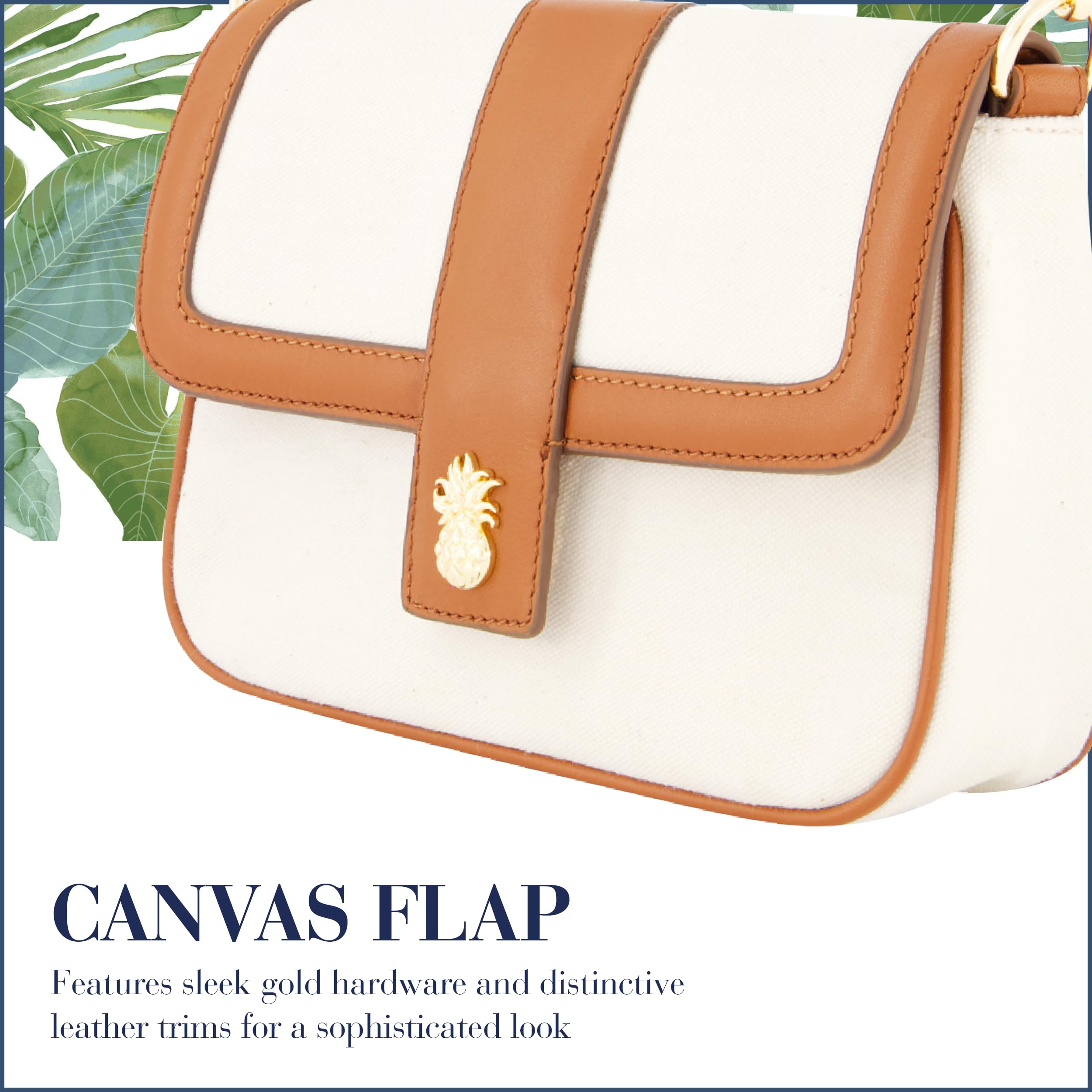 Tommy Bahama Women's Crossbody Bag - Small Flap Shoulder Purse with Adjustable Strap & Leather Trim | Perfect for Travel, Shopping, and Everyday Use