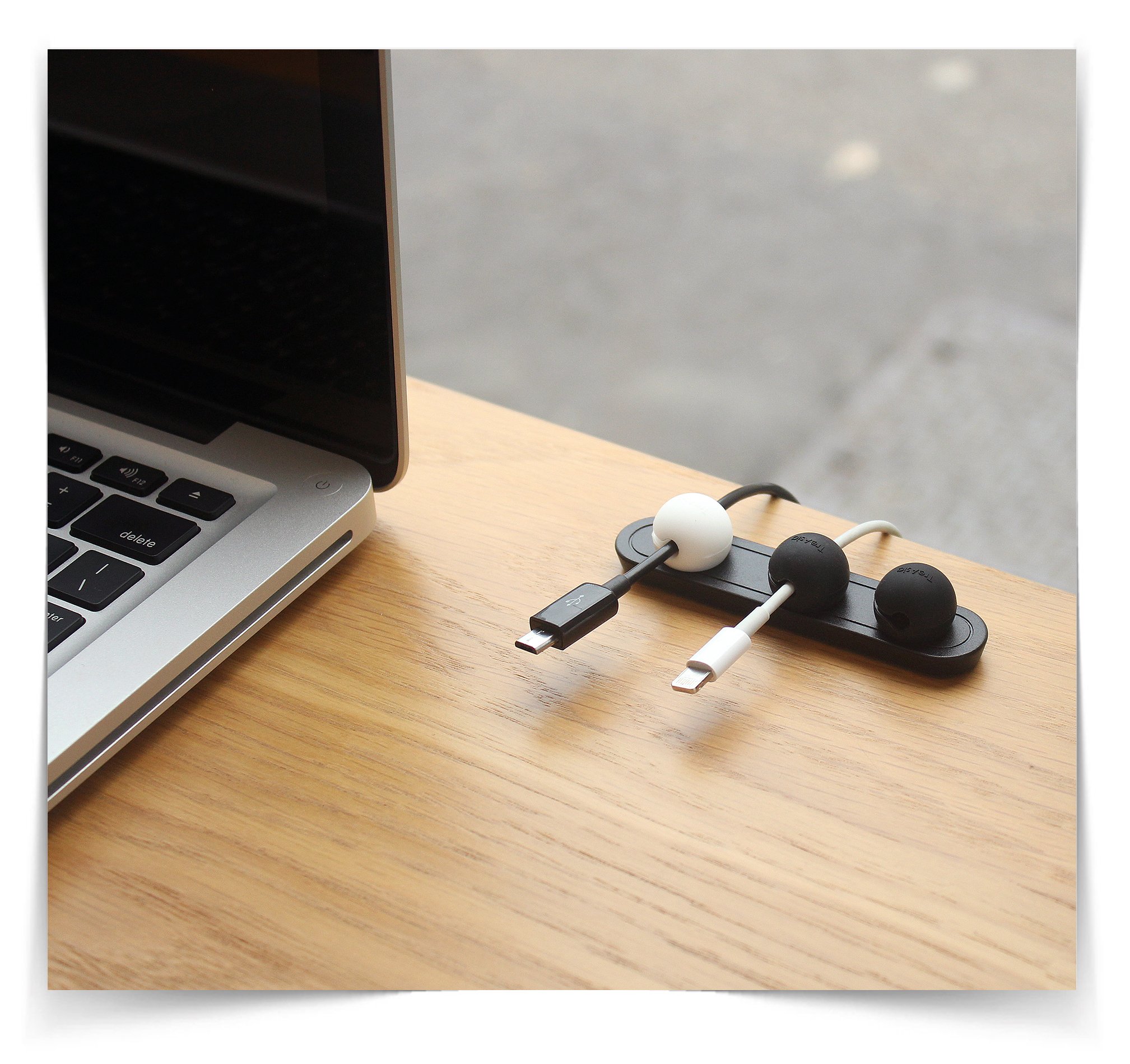 Lead Trend Magnetic Cable Holder Plus - Strong Adhesive Cord Organizer for Desk, Home & Office - White - Perfect for iPhone, Android, MacBook Chargers & Headphones