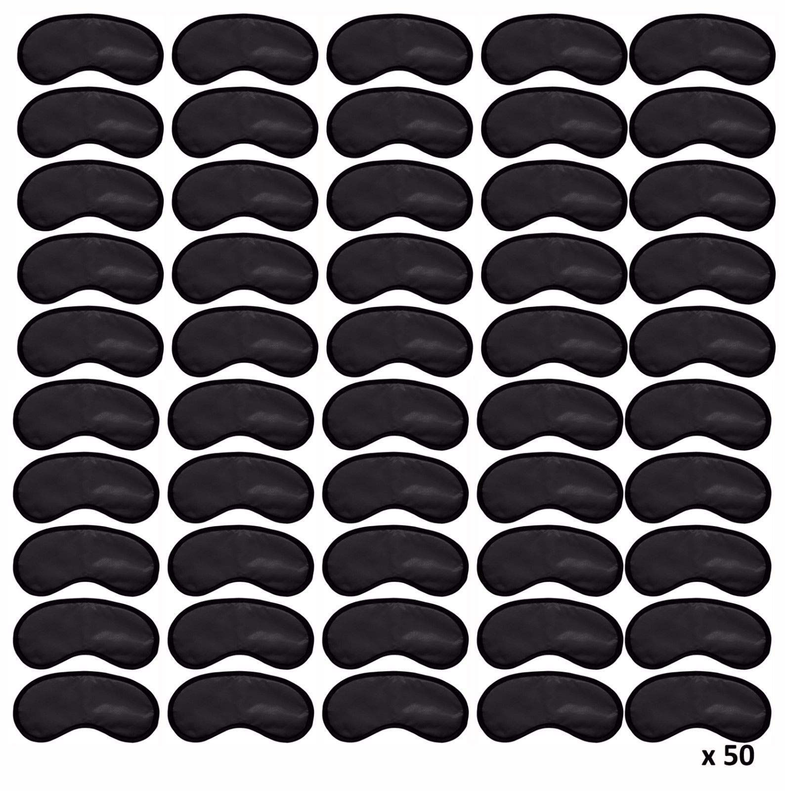 Dream Essentials Snooz Silky Soft Sleep Mask Value Pack - 50 Black Eye Masks for Sleeping, Travel & Relaxation - Block Light for Better Sleep at Home, on Planes or During Naps