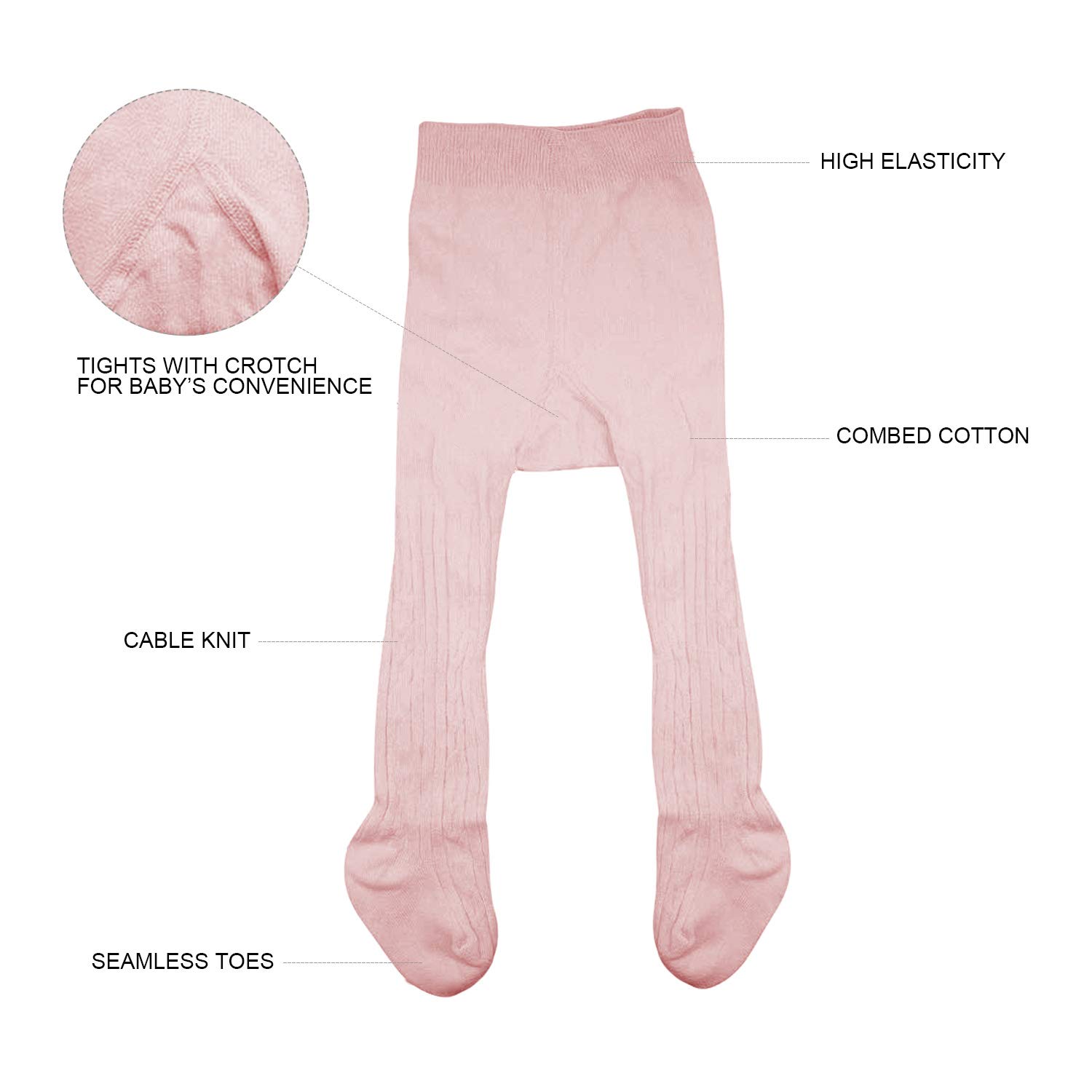 Baby Girls Tights - Soft Seamless Cotton Knit Leggings for Infants & Toddlers | Comfortable Stockings for Playtime, Daycare & Special Occasions