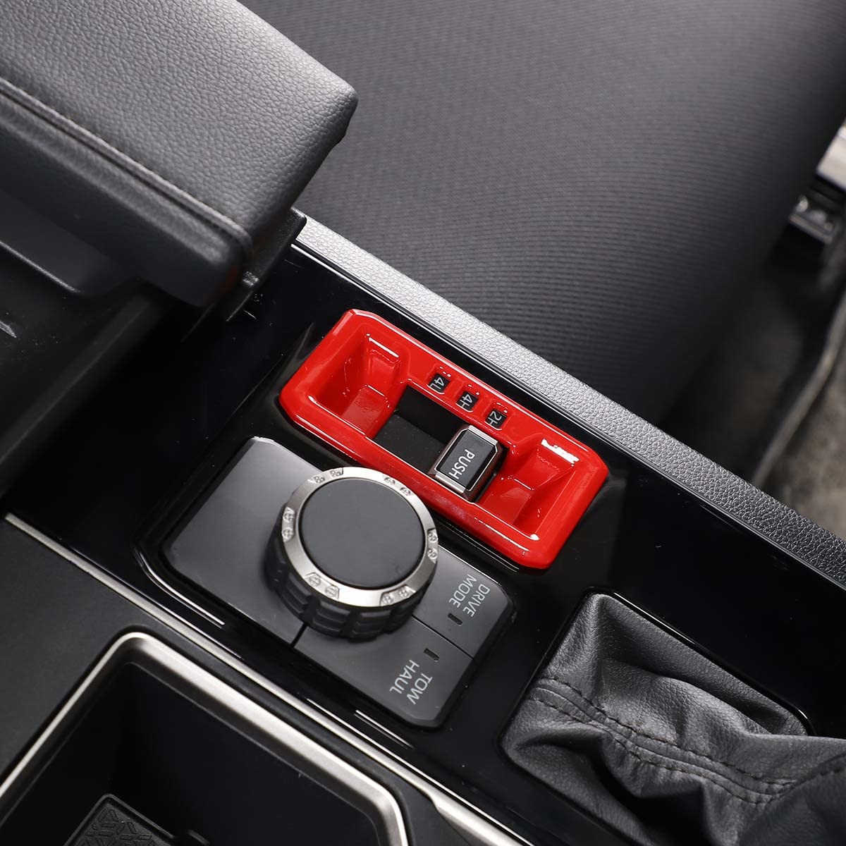 ABS 4WD Mode Differential Lock Cover for Toyota Tundra 2022-2023 - Red Center Console Accessory | Off-Roading, Camping & Adventure Vehicle Upgrade