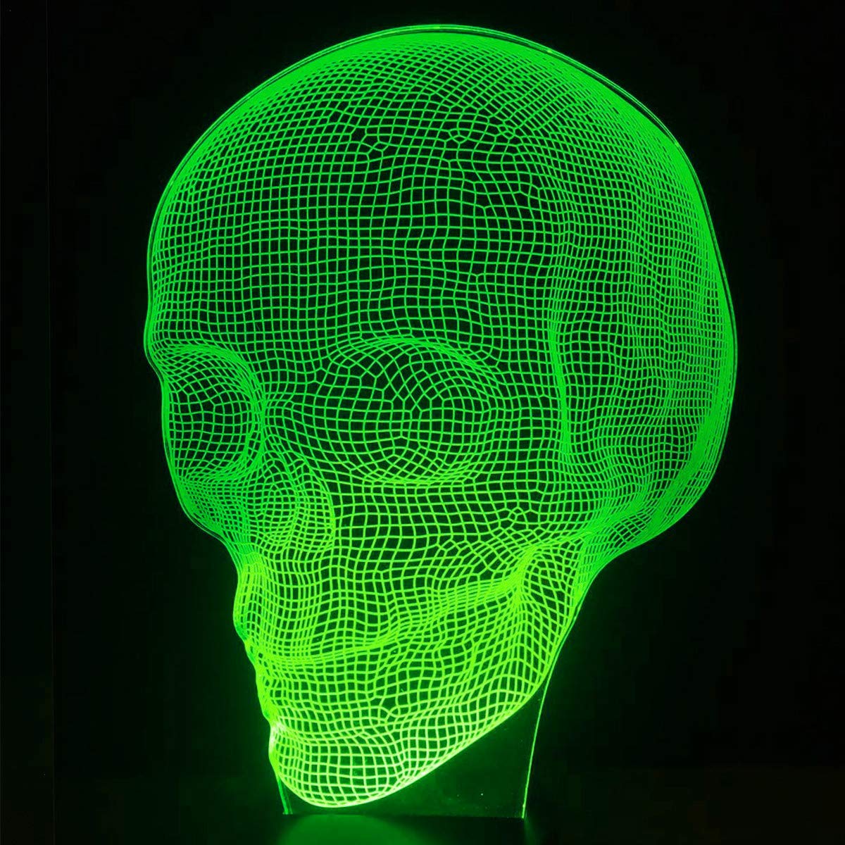 3D Skull Night Light LED Touch Switch Desk Lamp - 7 Color Changing Optical Illusion Lamp for Kids Room, Halloween Decor, Christmas Gift, Birthday Present, Home Office Decor (Black) - Perfect for Bedside Tables, Gaming Rooms, and Spooky Theme Parties