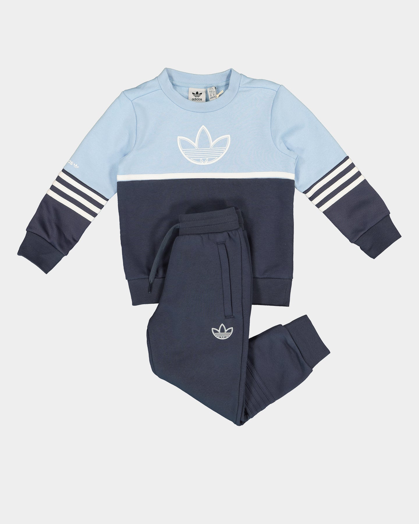 Adidas Kids' Sport Crew Set - Boys' & Girls' Athletic Outfit - Clear Sky Blue - Comfortable Cotton T-Shirt & Shorts for Running, Soccer & Playtime