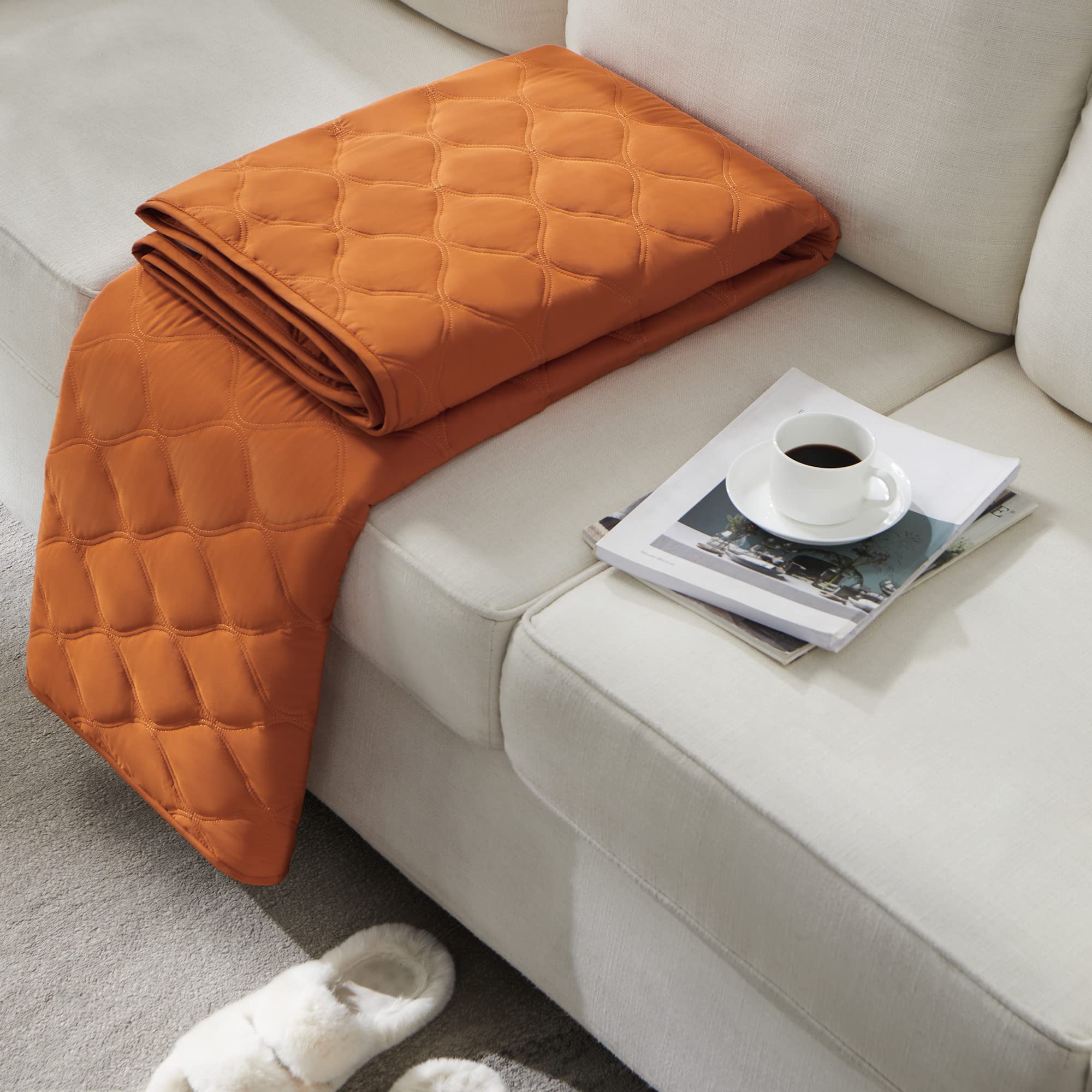 Allisandro Reversible Waterproof Pet Sofa Cover - Large 82x56 Inch Dog & Cat Couch Protector, Durable Pet Blanket for Furniture Protection, Orange - Perfect for Living Room, Bedroom & Pet-Friendly Homes
