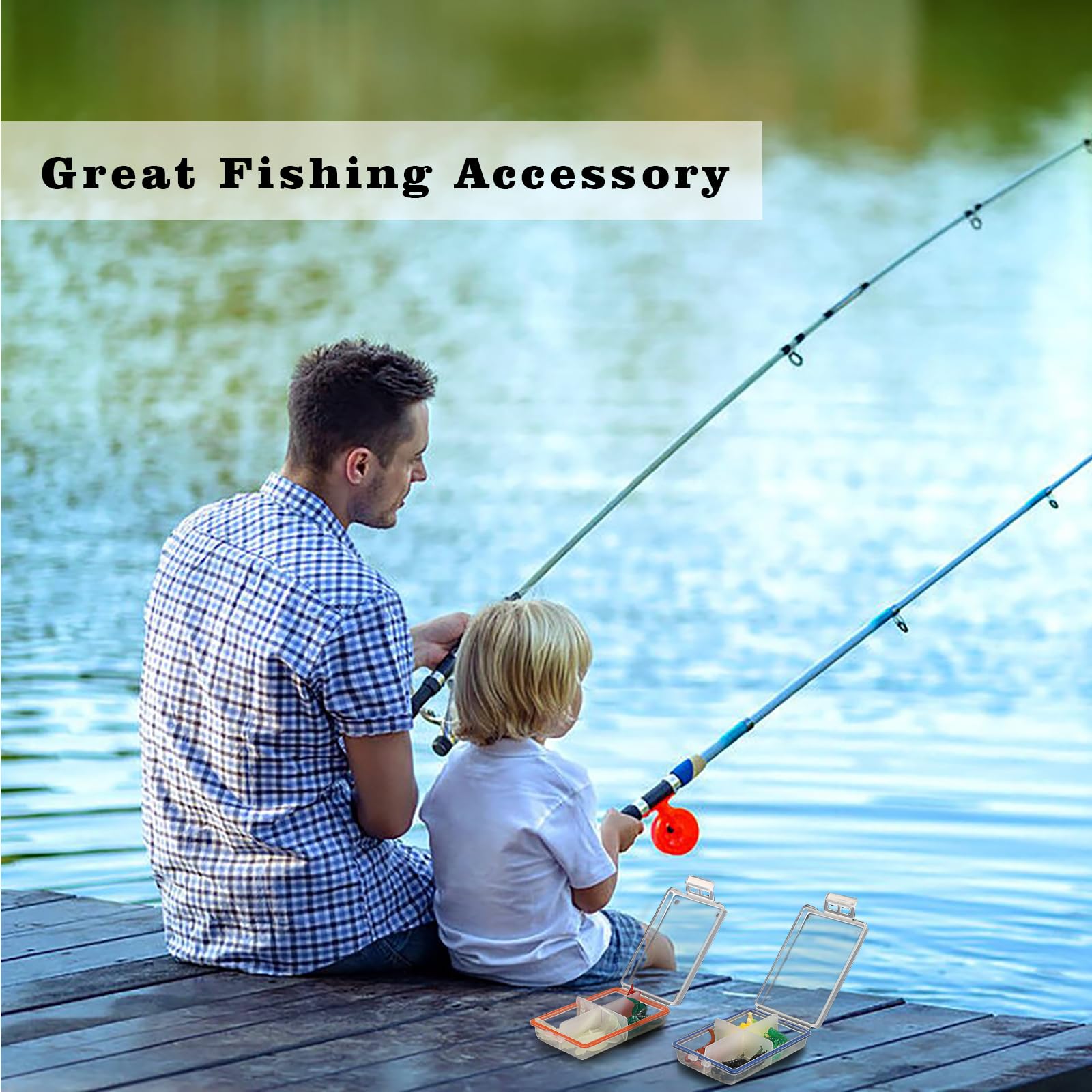 6 Pack Small Plastic Fishing Tackle Box Organizer with 4 Compartments - Portable Lure Storage Box for Bass, Trout & Saltwater Fishing - Perfect for Boat, Kayak & Shore Fishing Trips
