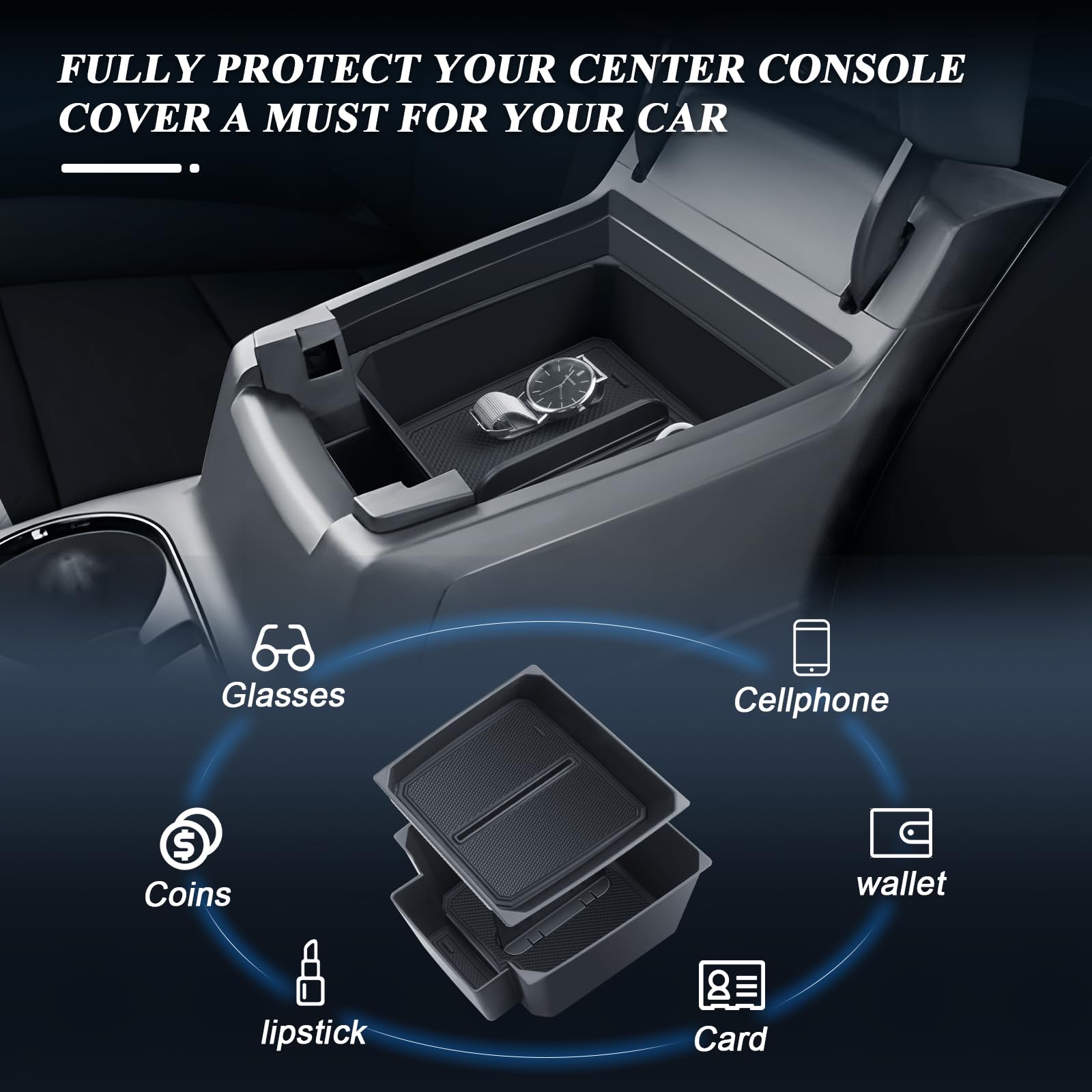 BIBIB0 2-Pack Center Console Organizer for 2023-2025 Chevy Colorado & GMC Canyon - Double Layer Glove Box Tray Insert - Perfect for Car Accessories Organization & Road Trips