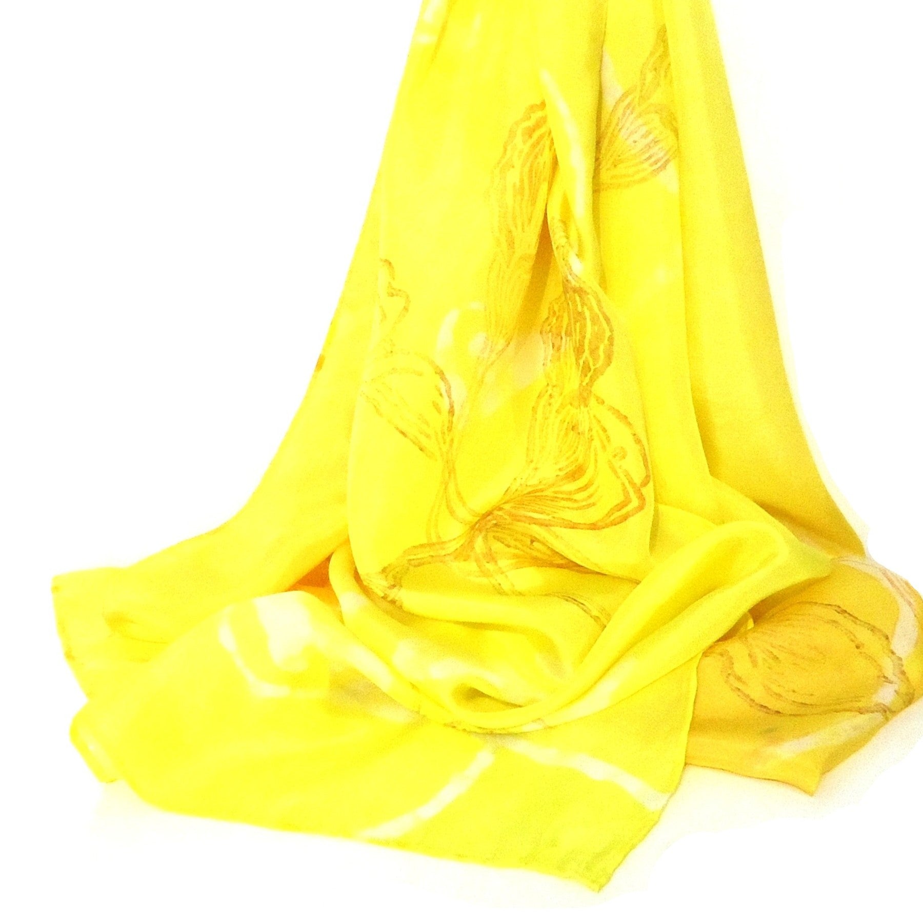 St. Onge Luxury Silk Scarf for Women - Elegant Floral Print Shawl Wrap - Perfect for Parties, Weddings & Office Wear