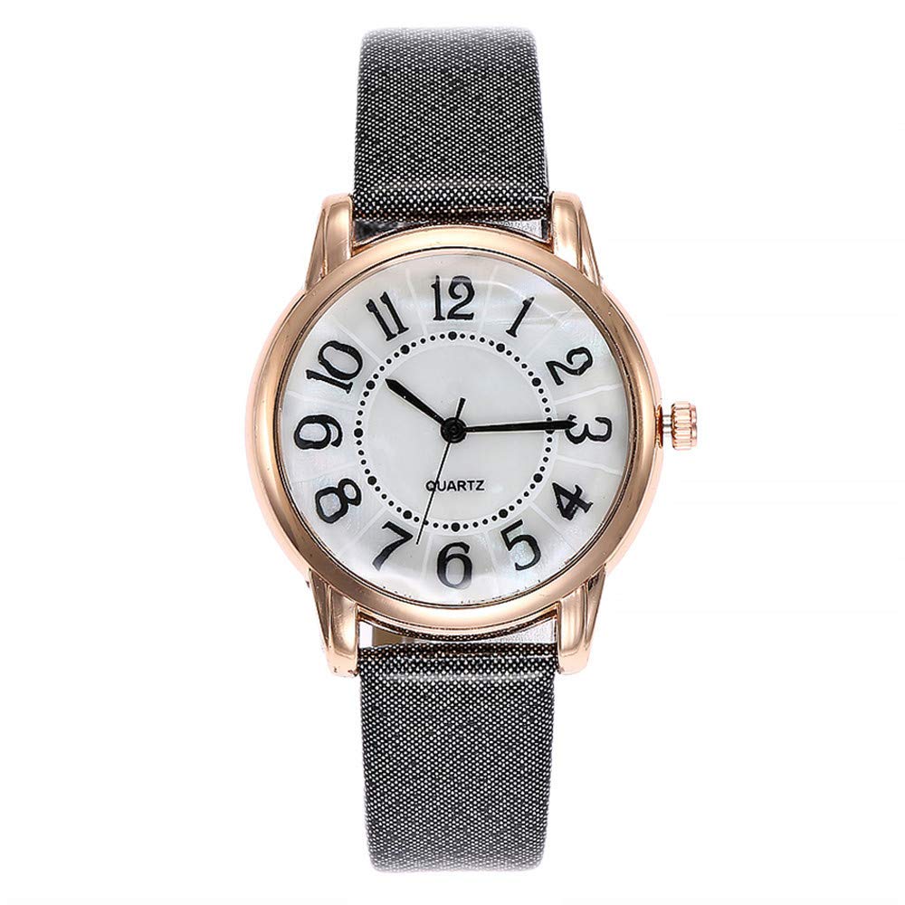 Women's Casual Analog Quartz Watch with Genuine Leather Strap - Stylish Wristwatch for Everyday Wear, Office, and Outdoor Activities