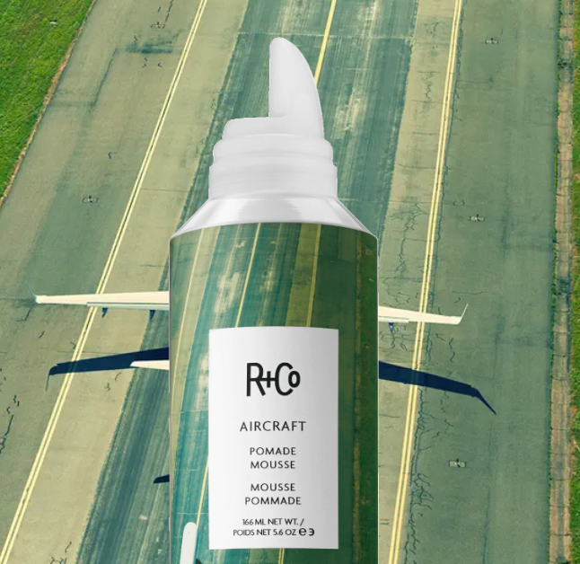 R+Co Aircraft Pomade - Matte Finish Hair Styling Wax for Men & Women - Strong Hold, Lightweight, Non-Greasy - Perfect for Textured Hairstyles, Pompadours & Everyday Styling