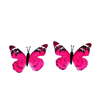 KYNA 2-Pack Butterfly Snap Hair Clips for Women & Girls - Cute Dark Pink Hairpins for School, Work, Parties & Everyday Styling