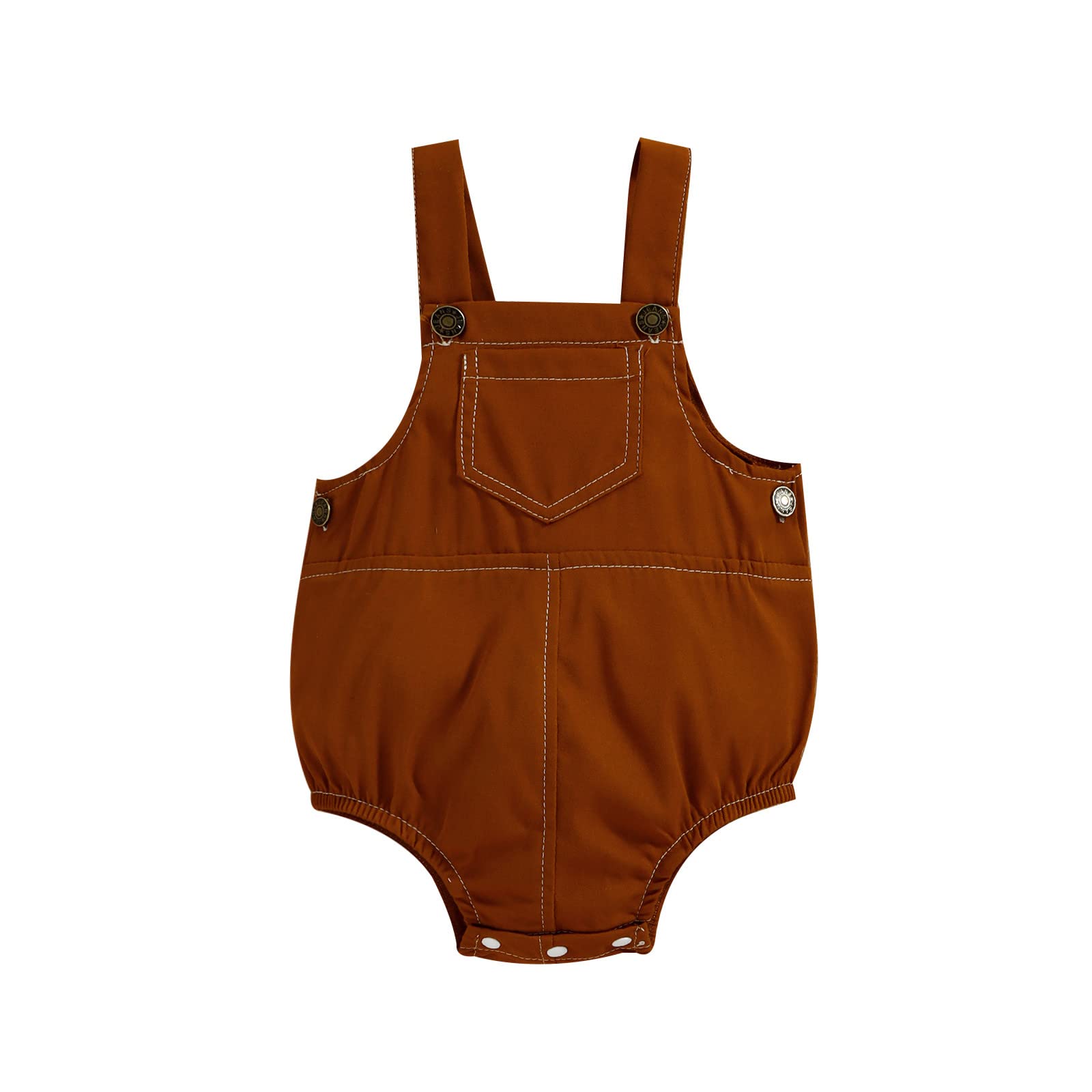 **Baby & Toddler Romper Jumpsuit - Sleeveless Overalls with Pockets for Girls & Boys - Soft & Comfortable Infant Clothing for Playtime, Daycare & Outdoor Activities**