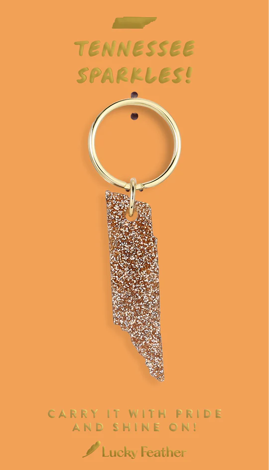 Sparkle & Shine Tennessee State Keychain - Perfect for Gifts, Souvenirs, and Bag Accessories | USA Made