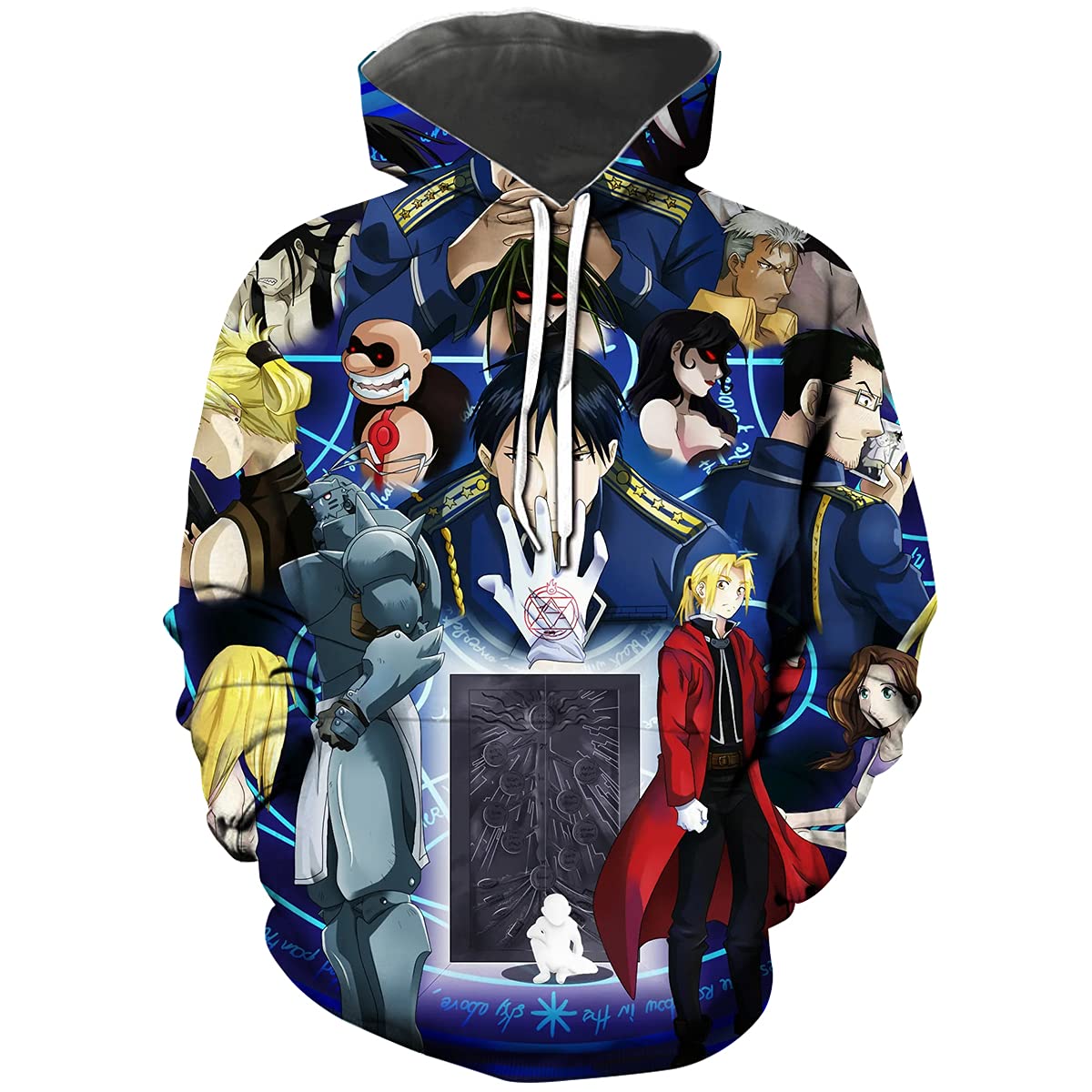 Hisayhe Unisex Anime Fullmetal Alchemist Hoodie - Long Sleeve Pullover Sweatshirt with Hood - Casual Cosplay & Anime Convention Outfit - Perfect for Fans, Gifts, and Everyday Wear