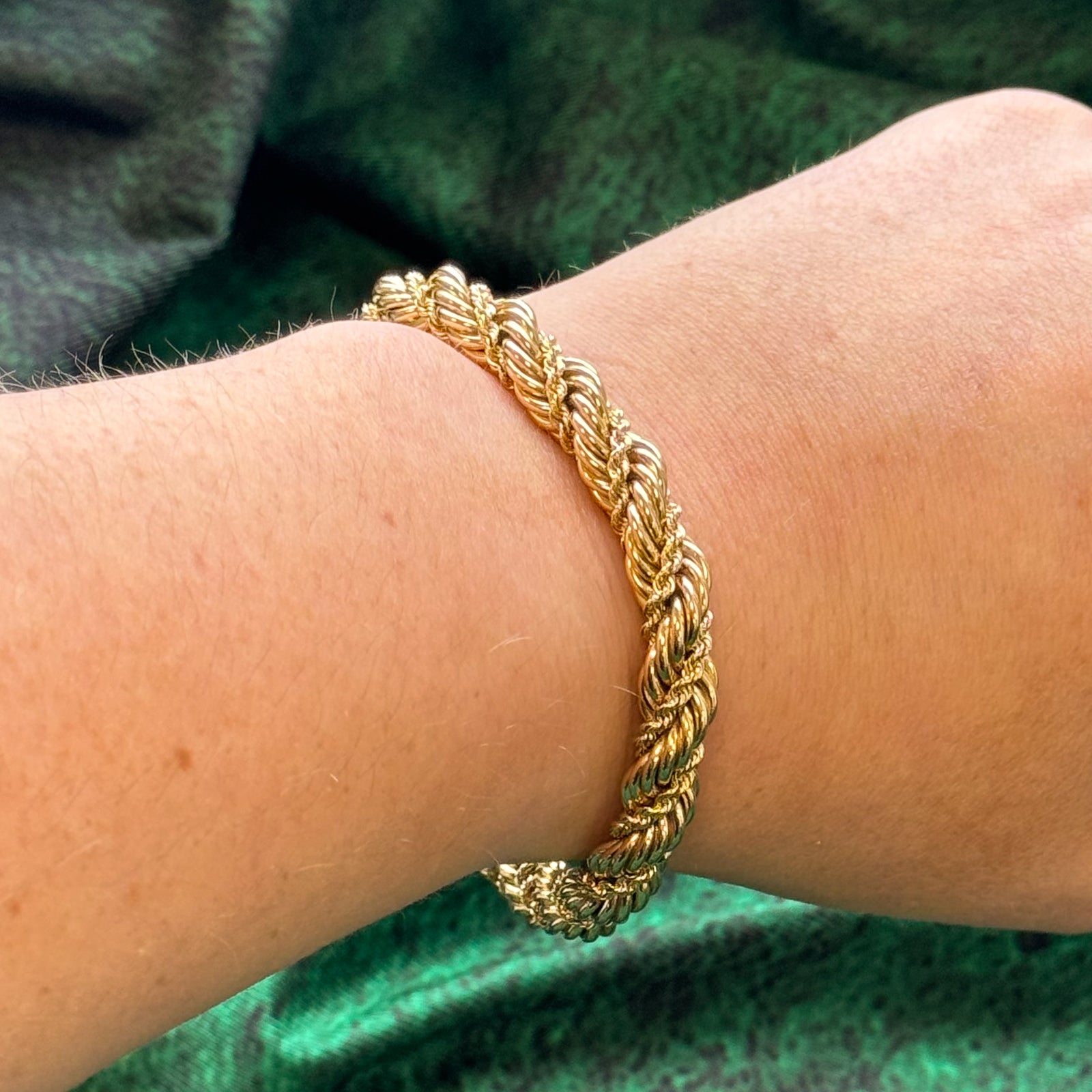 Vintage Tiffany & Co. 14k Gold Twisted Rope Necklace & Bracelet Set - 16