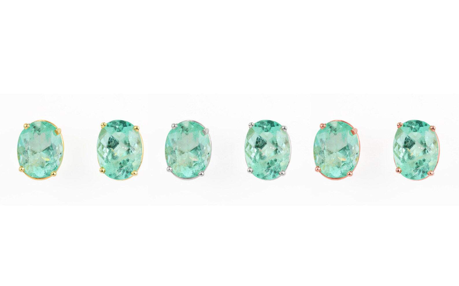 3.03tcw Oval Shape Natural Colombian Emerald Stud Earrings in 14K Gold - Elegant Jewelry for Women, Perfect for Weddings, Parties & Gifts
