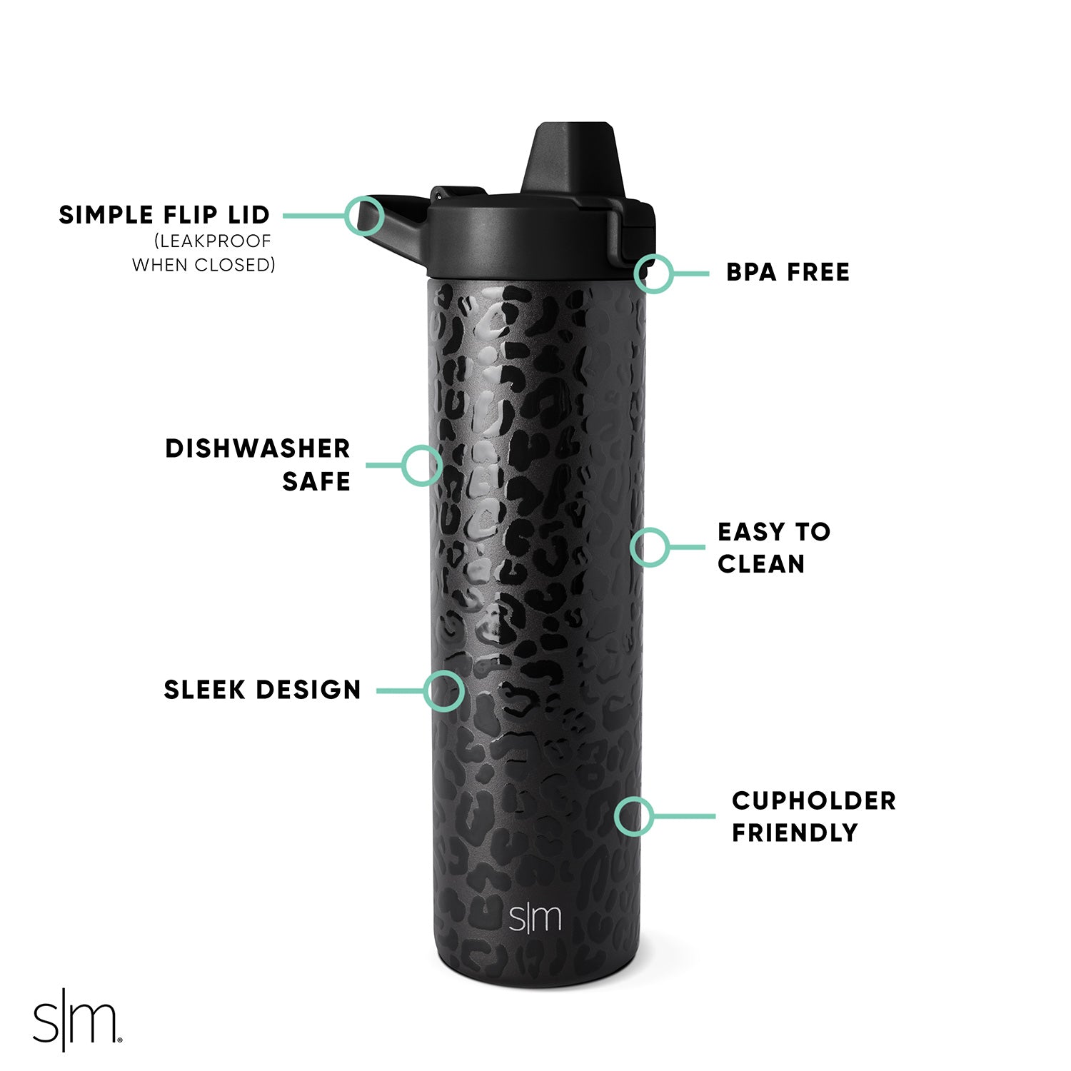 Stainless Steel Water Bottle with Flip Straw Lid - Leak Proof & Easy to Carry - Perfect for Gym, Hiking, and Outdoor Activities