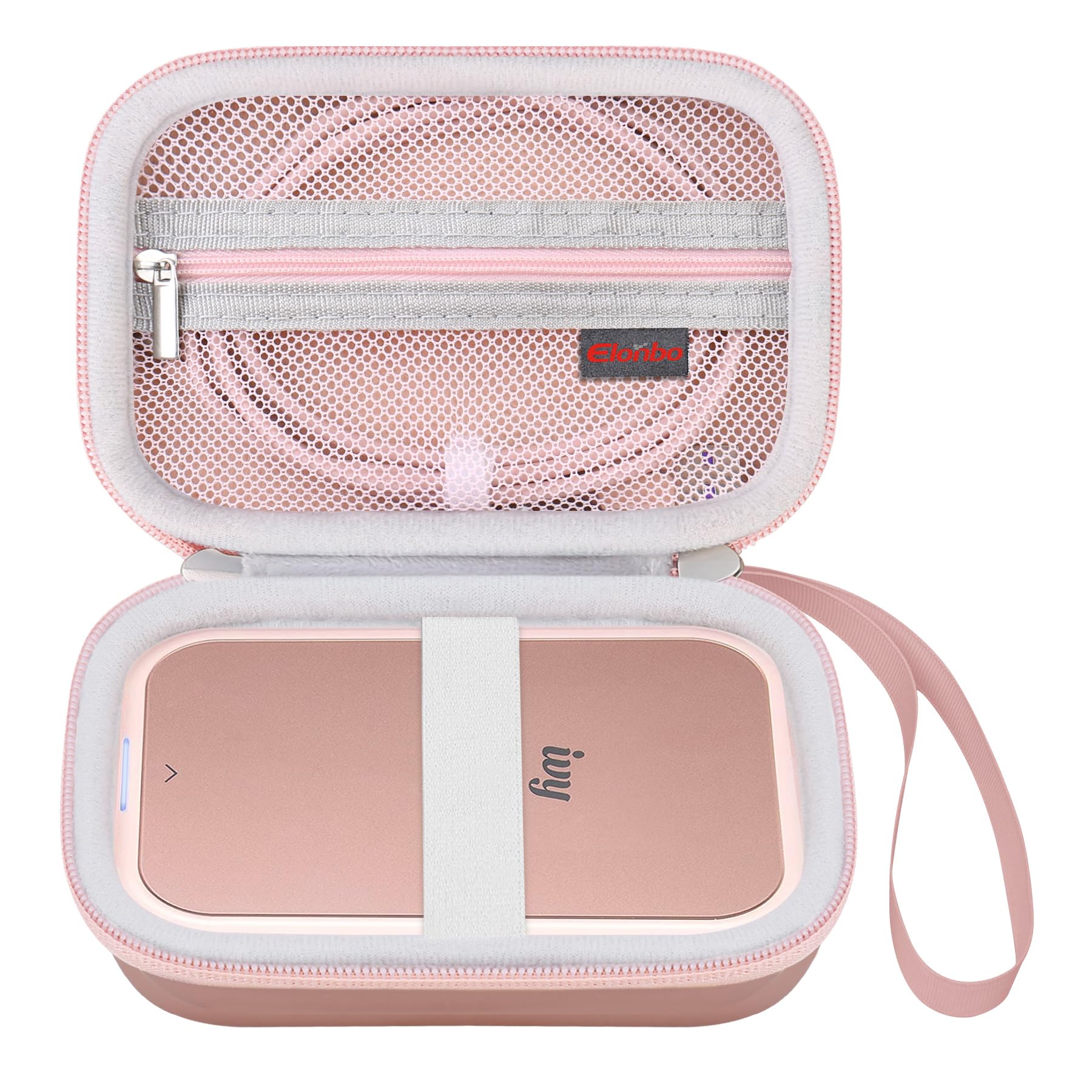 Elonbo Portable Travel Carrying Case for Canon Ivy 2 Mini & Ivy Mini Photo Printer - Bluetooth Instant Camera Storage Bag with Mesh Pocket for Photo Paper & Cables (Rose Gold) - Perfect for Travel, Home Use & On-the-Go Printing