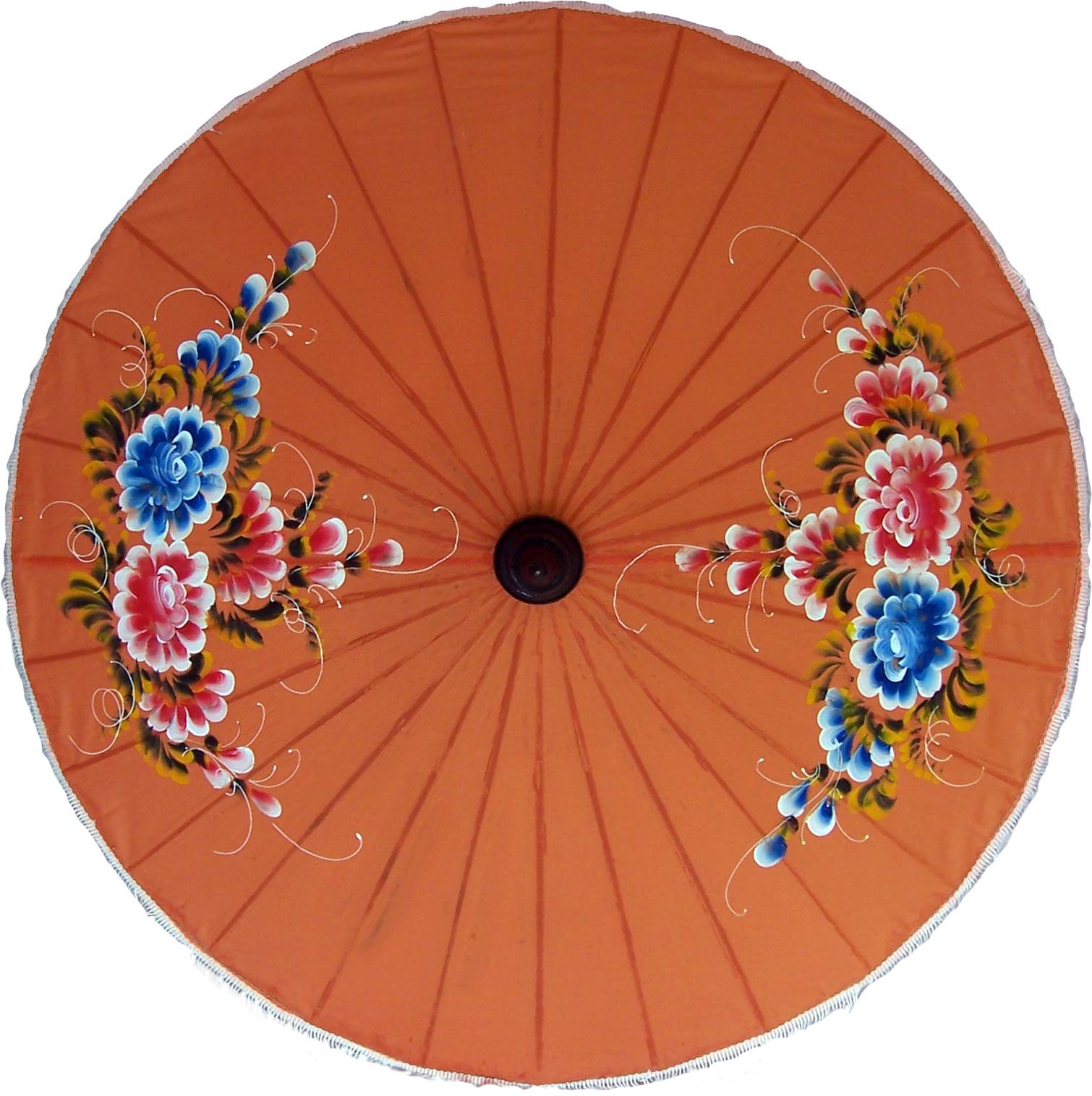 Hand Painted Thai Parasol - Traditional Oriental Umbrella for Outdoor Decor, Garden, Patio & Wedding Ceremonies