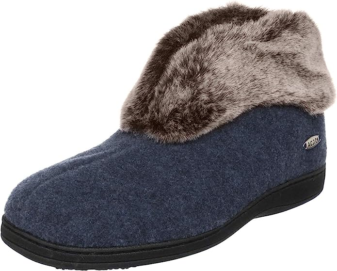 Women's Warm Faux Fur Chinchilla Bootie Slippers - Cozy Indoor/Outdoor House Shoes with Non-Slip Sole - Perfect for Winter, Home, Lounge & Quick Errands