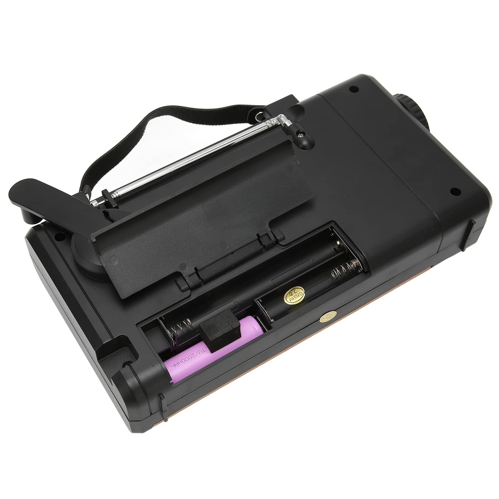 SYH&AQYE 便携式LED太阳能收音机，2000mAh AM FM SW手摇MP3播放器，内置扬声器，带应急手电筒，适用于露营、徒步、夜间、紧急情况、户外探险、家庭备用