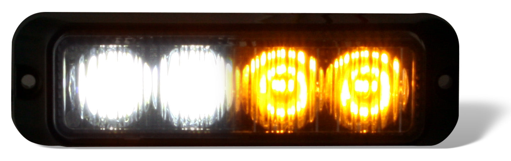 4.375In 4 LED Amber Clear Strobe Light - High Visibility Emergency Warning Light for Trucks, Cars, and Emergency Vehicles - Perfect for Roadside Safety and Hazard Signaling