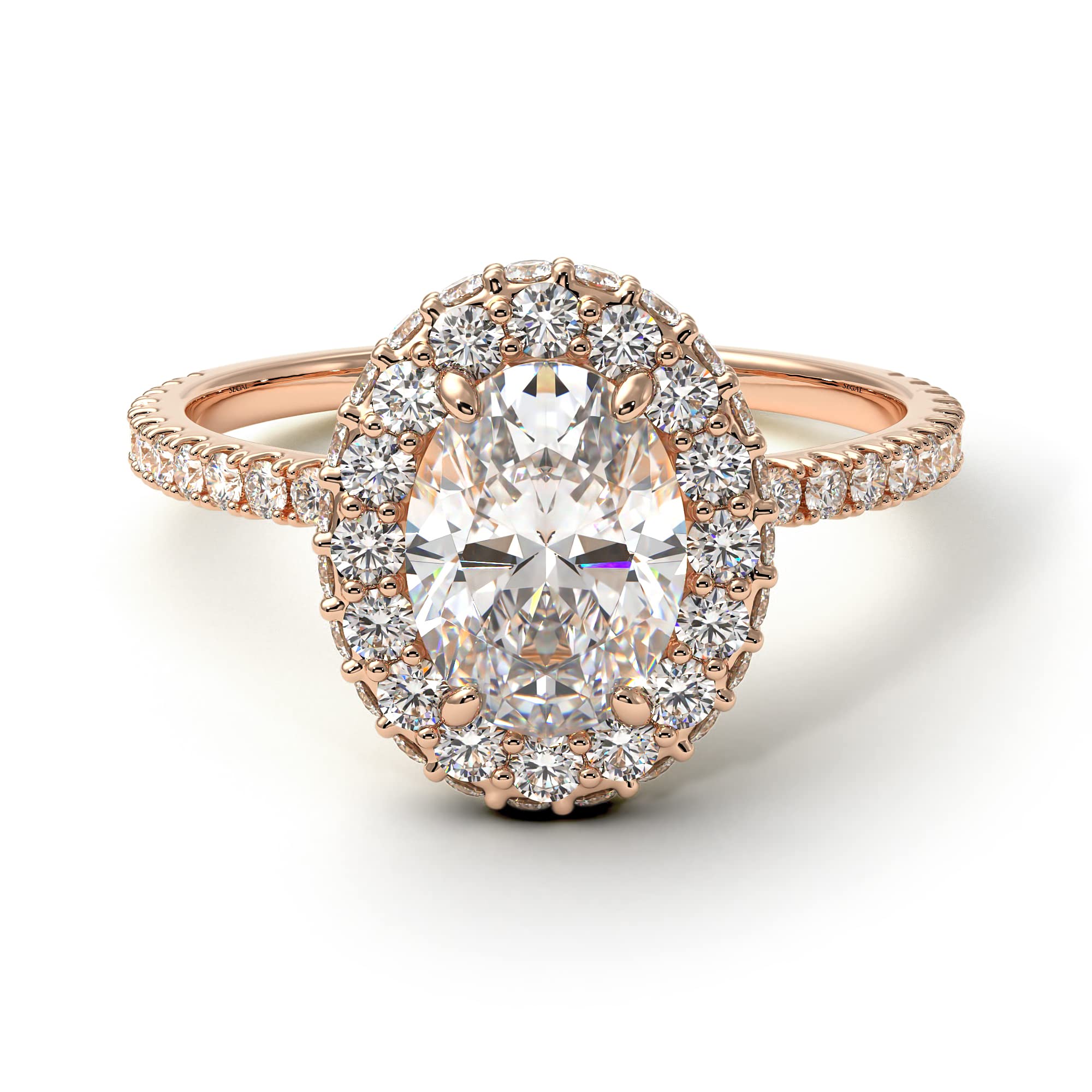 18K-14K Rose Gold Oval Diamond Halo Engagement Ring for Women - Lab Created Diamond, Unique Promise & Wedding Ring | Perfect for Proposals, Anniversaries & Special Occasions
