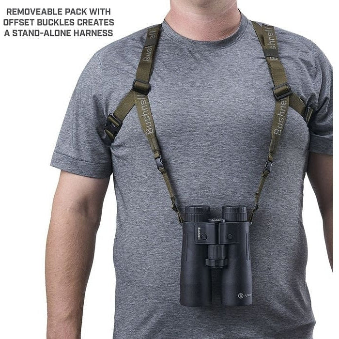 Bushnell Binocular Vault Harness - Waterproof & Shockproof Binocular Strap for Hunting, Bird Watching, Hiking - Adjustable Chest Mount for Outdoor Adventures