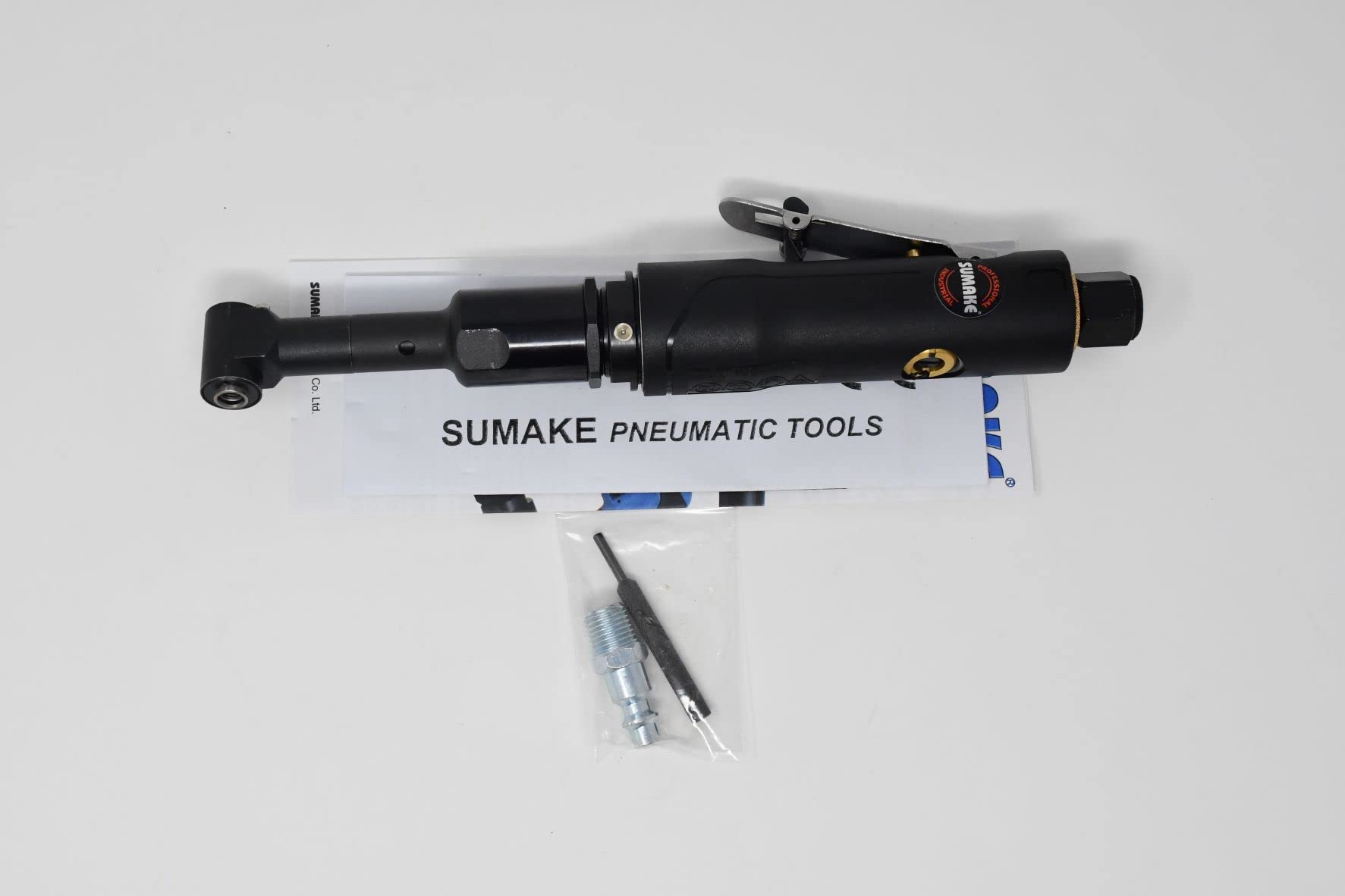 Industrial Aerospace Aircraft Mini 90 Degree Angle Air Drill Head with Comfort Grip (Sumake ST-4406) - Perfect for Tight Spaces & Precision Drilling in Aviation Maintenance