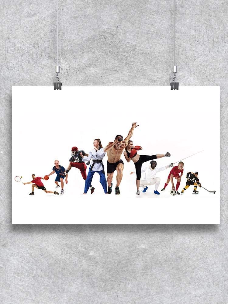 Sports Collage Poster - High Quality Wall Art for Gym, Man Cave & Sports Fan Decor - Perfect for Home, Office & Game Room