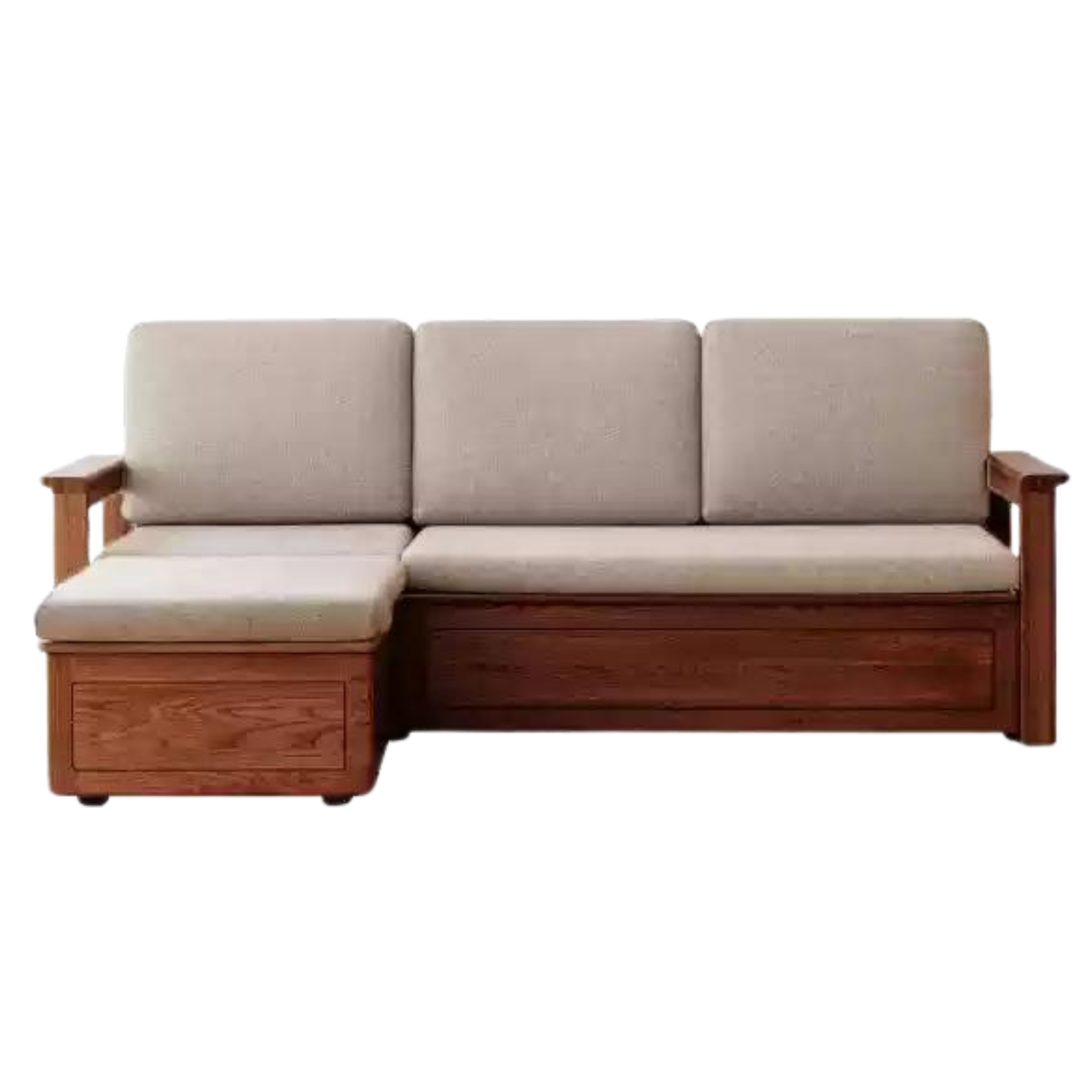 out of stock 89.3х58.6х35.4 inch / 227х149х90сm / walnut color / three-seater + footstool (smoky chestnut brown)